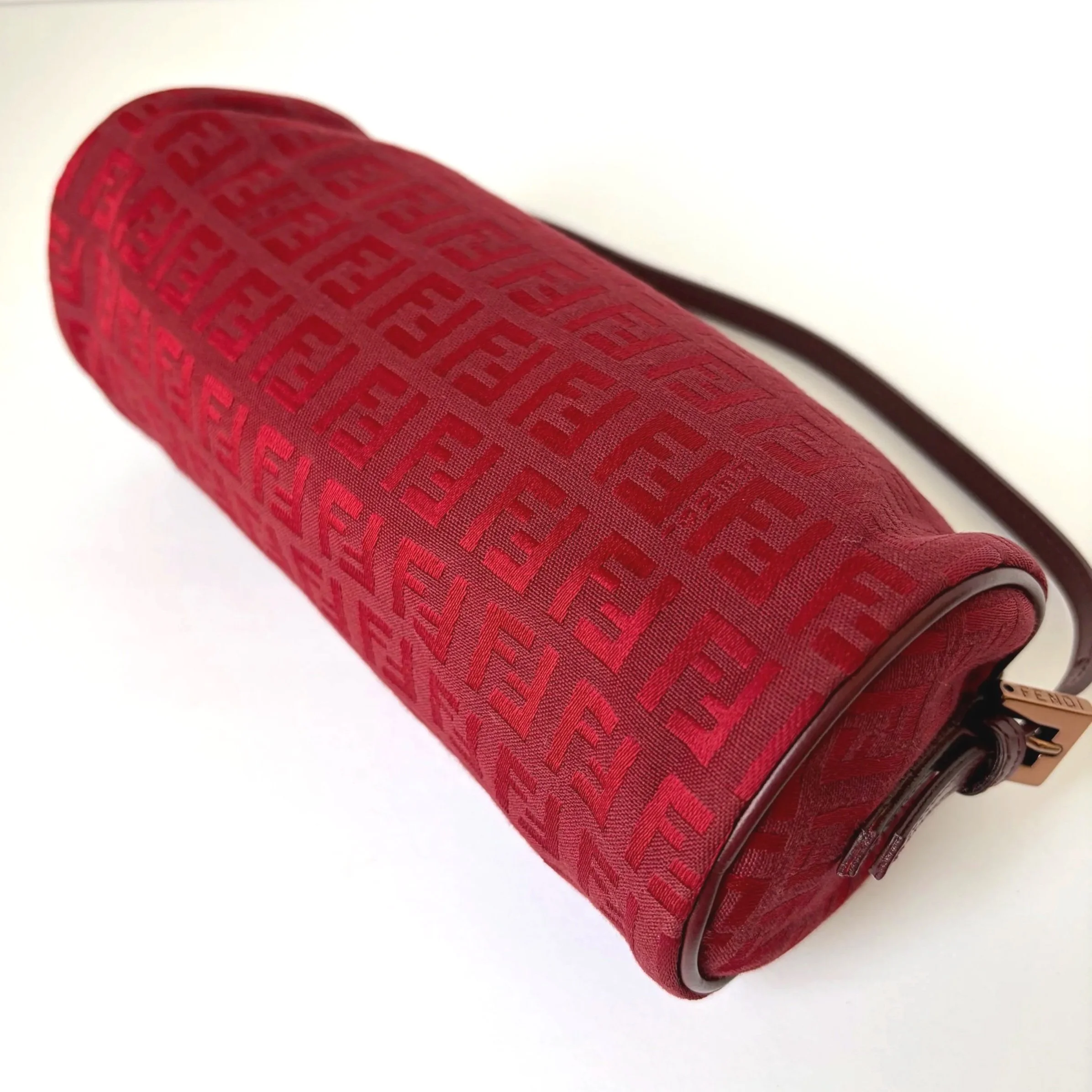 Vtg Red Fendi Barrel Mini Bag — image 3