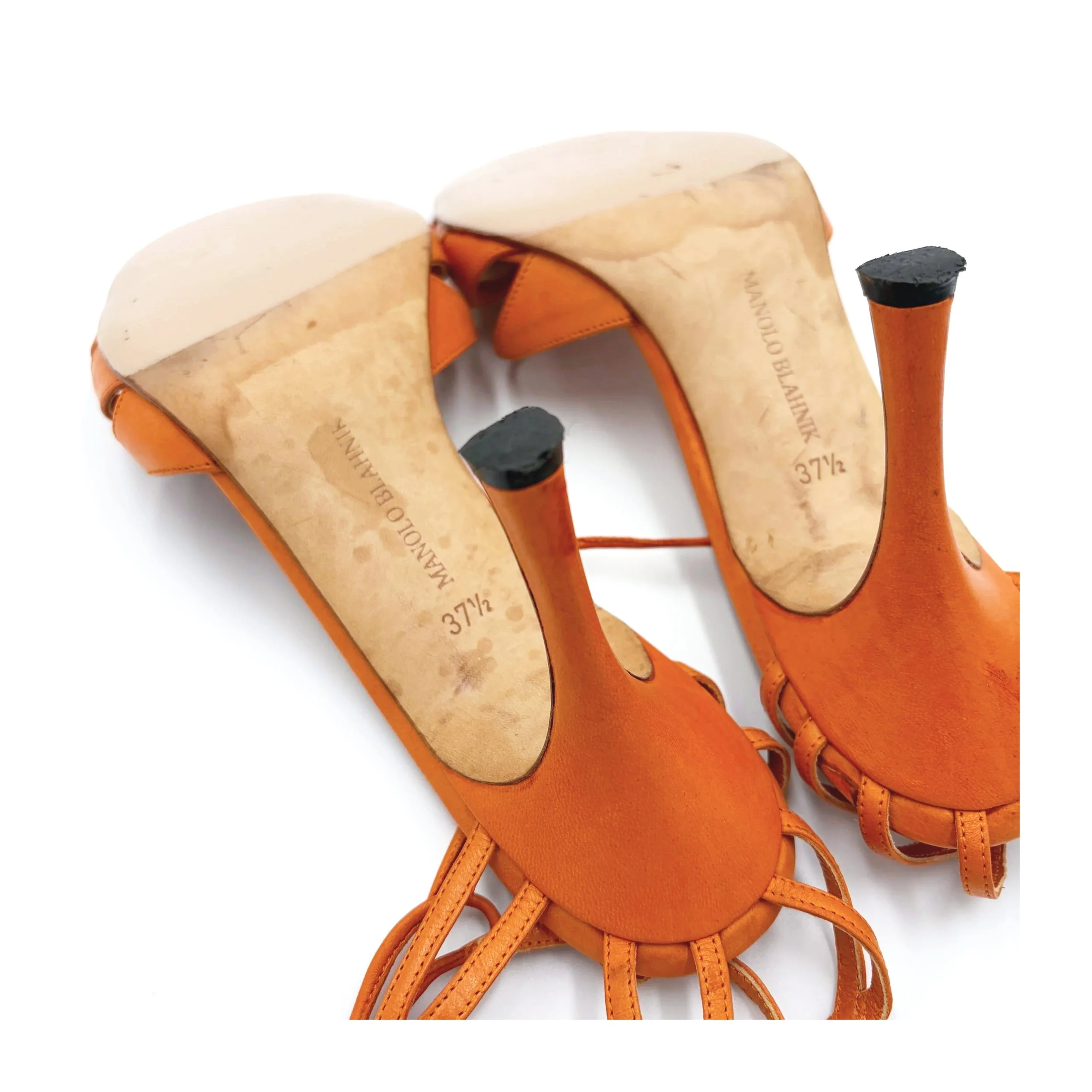 Tangerine Strappy Manolos (37.5), image 5