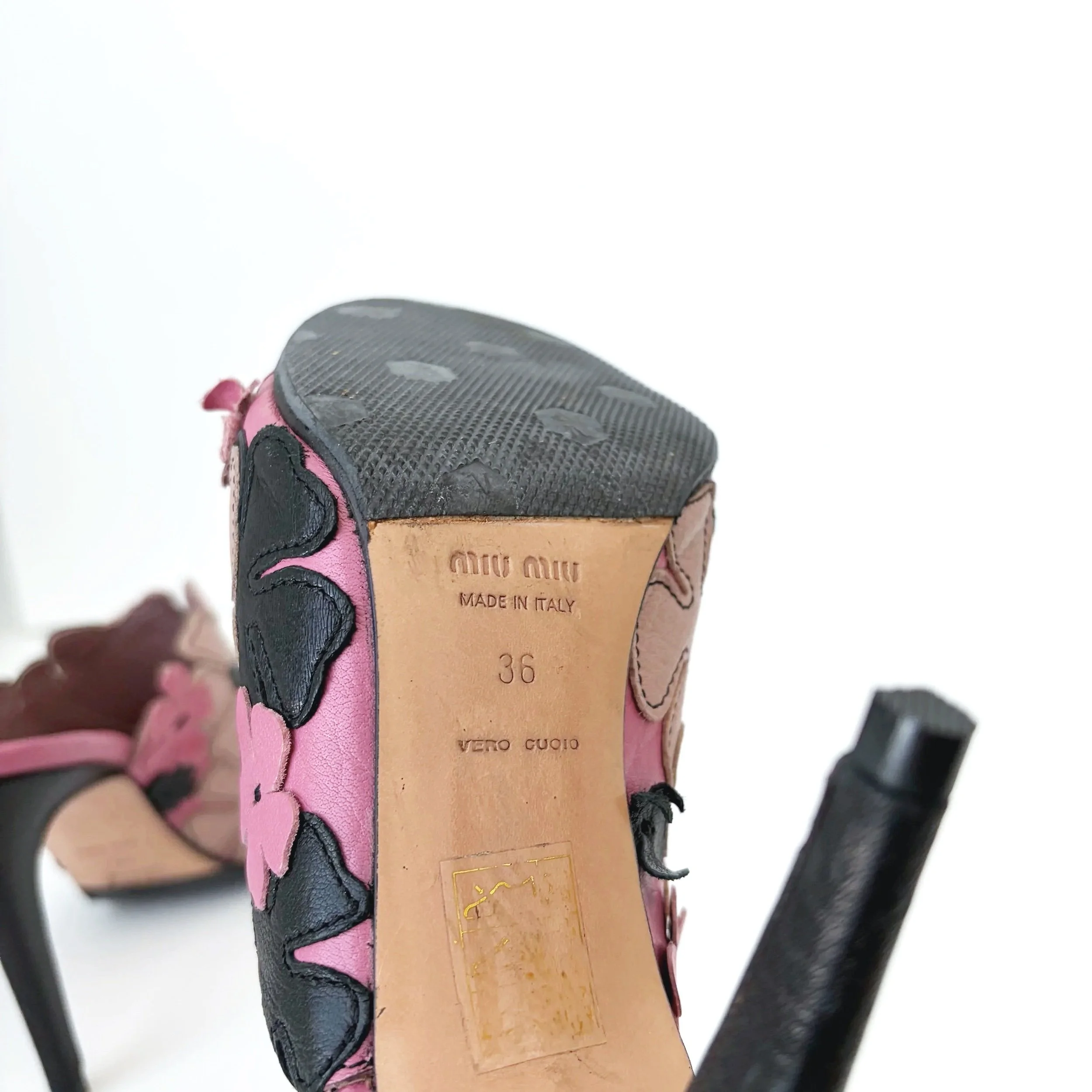 Pink 90’s Miu Miu Floral Heels (36) — image 5