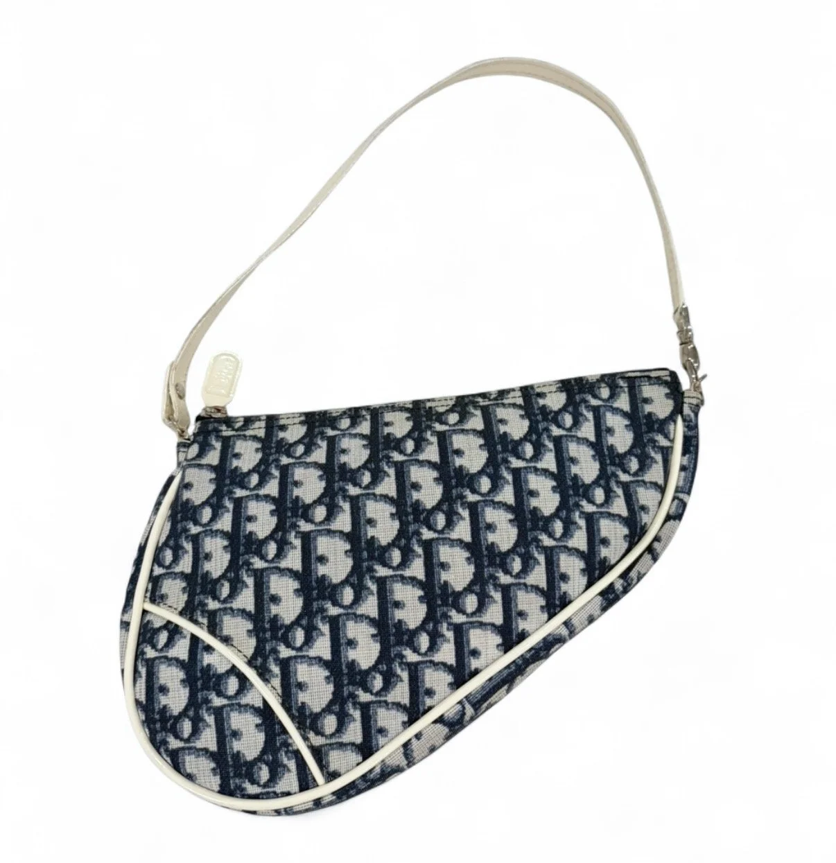 Vintage Mini Saddle Dior Diorissimo Shoulder Bag Blue Monogram