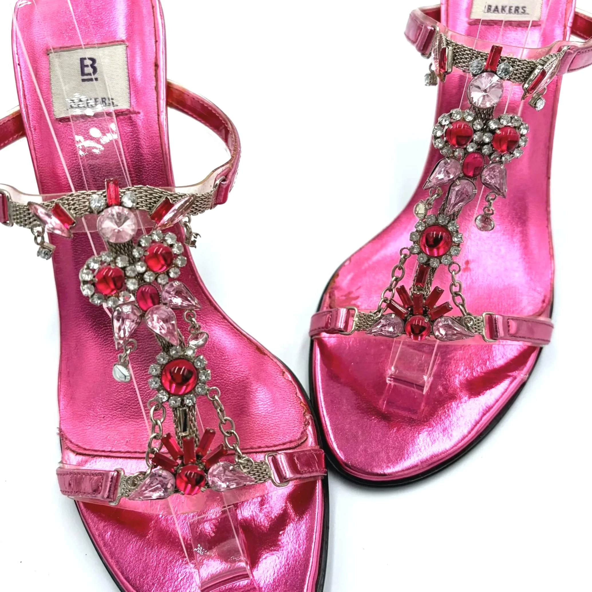 Gorgeous Pink Vintage Baker Jewel Heels (8.5), image 2