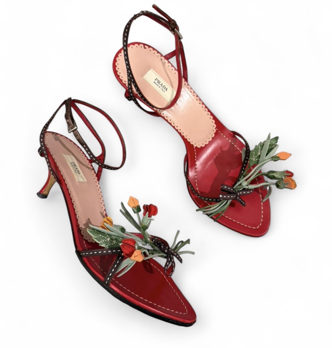 Rare Vintage Prada Floral Bouquet Heels 35