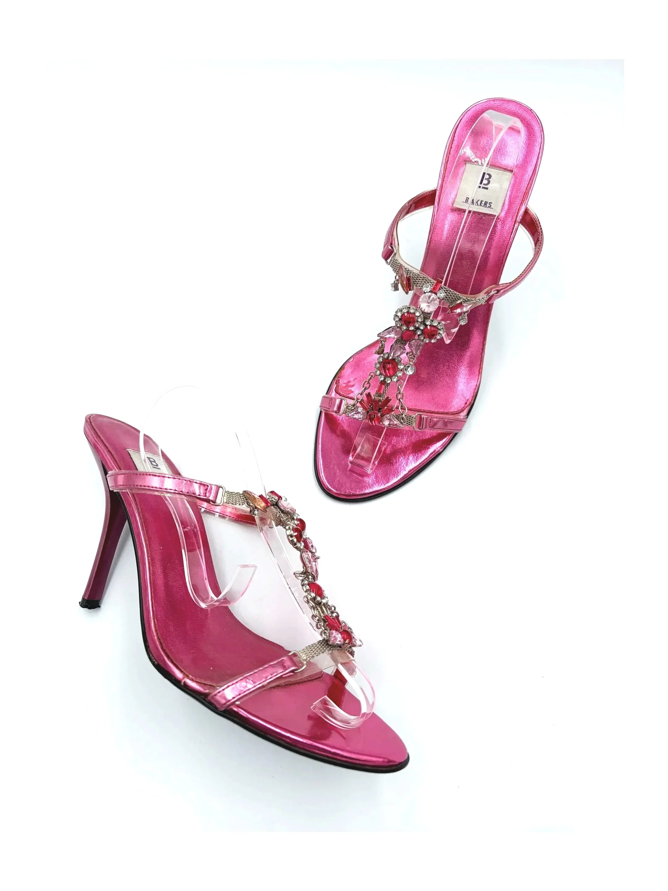 Gorgeous Pink Vintage Baker Jewel Heels (8.5), image 3