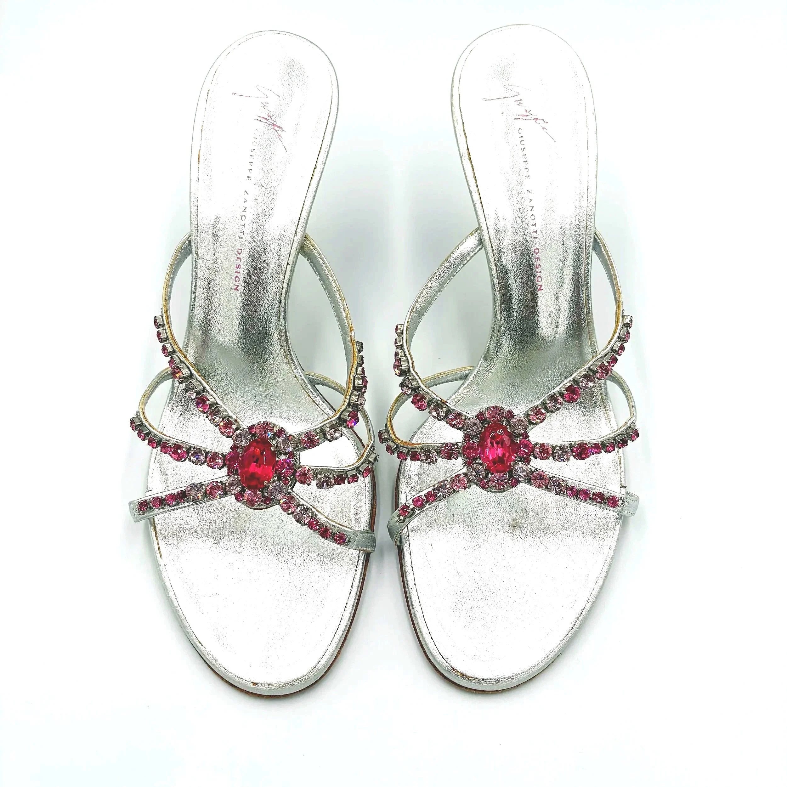 Giuseppe Zanotti Crystal Embellished Silver Mules (39), image 5