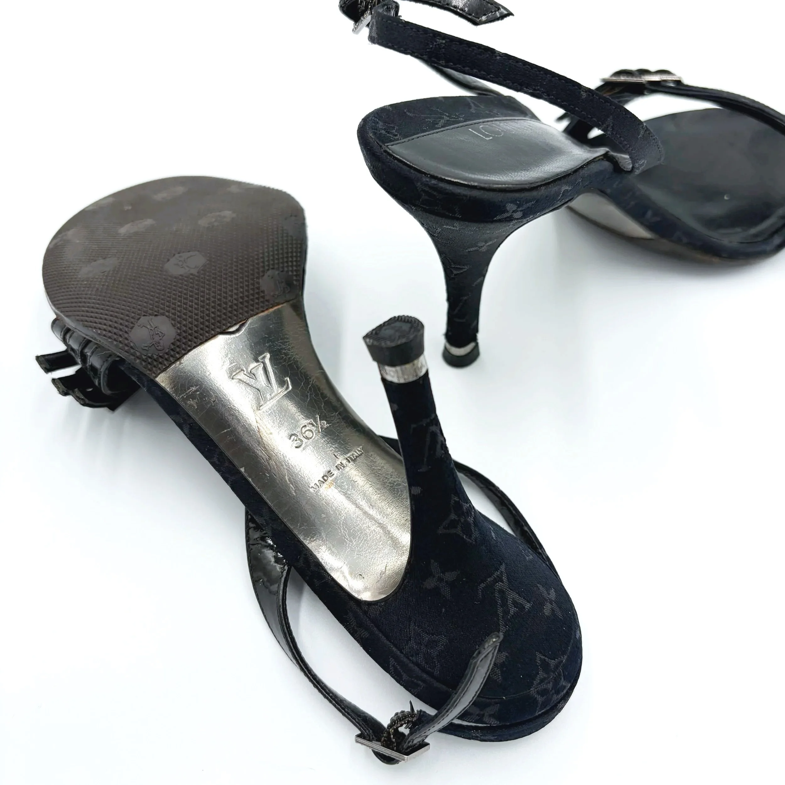 Louis Vuitton Satin Monogram Heels (36.5), image 3