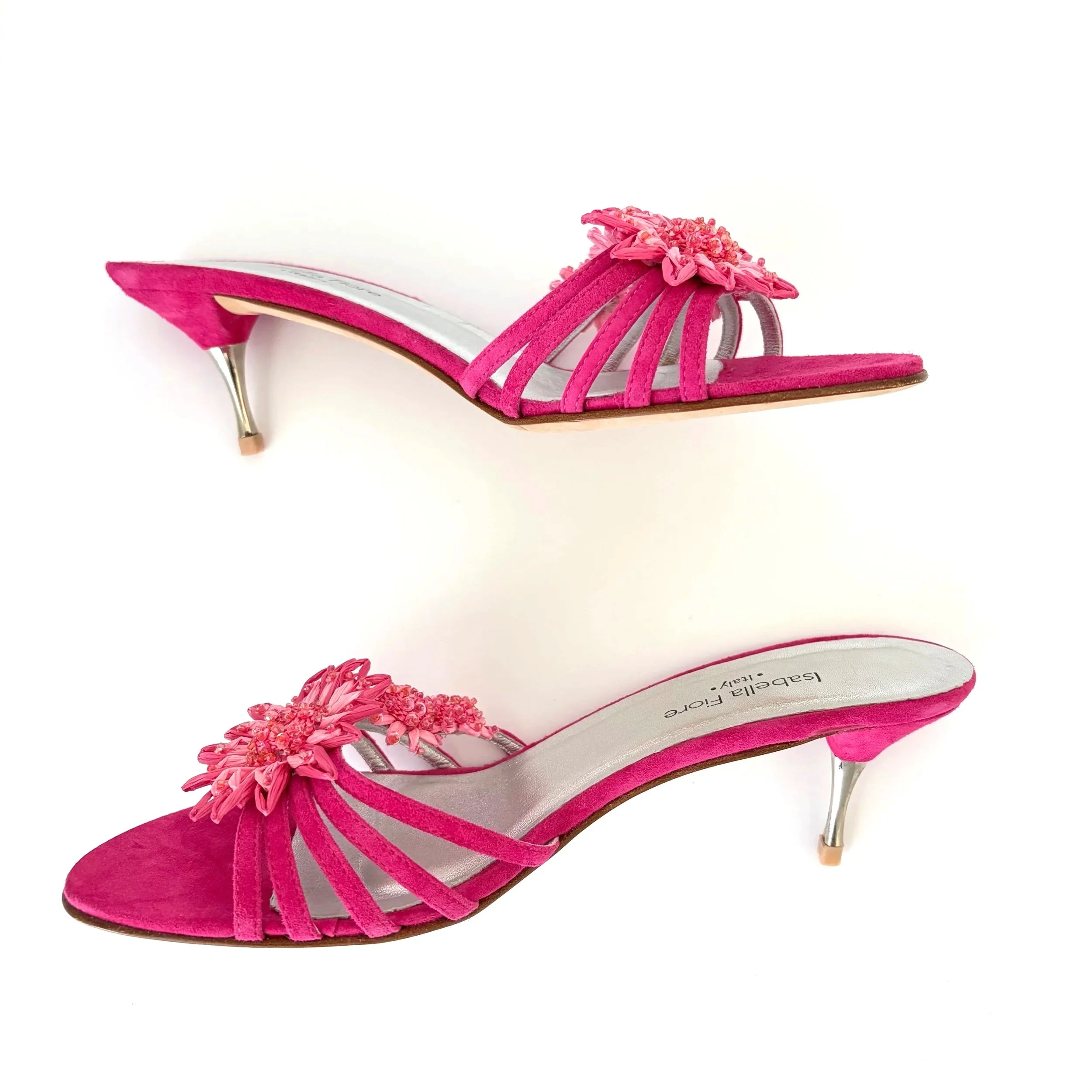 Vtg Isabella Fiore Pink Floral Heels (8.5) — image 4