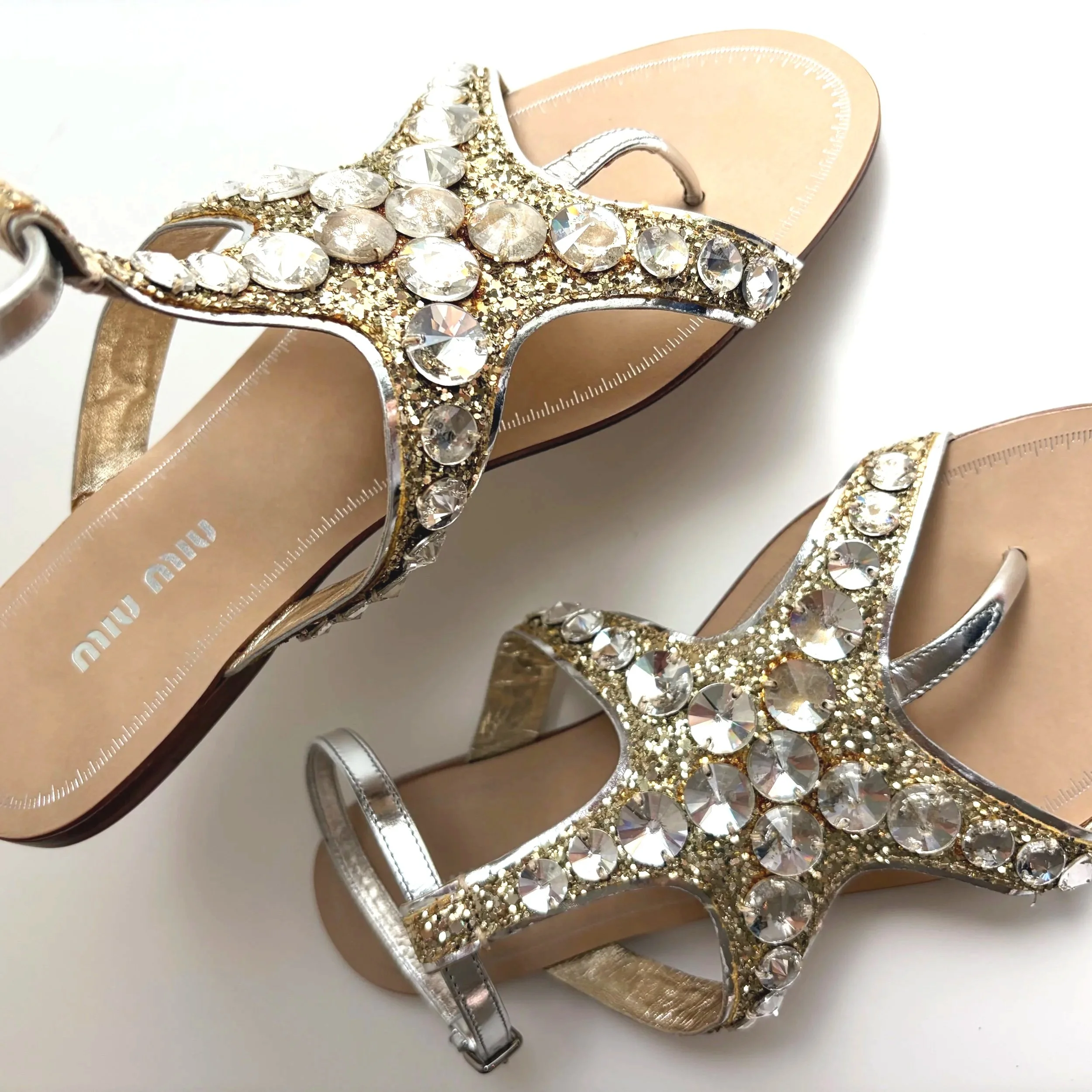Glittery Starfish Miu Miu Sandals (37) — image 3