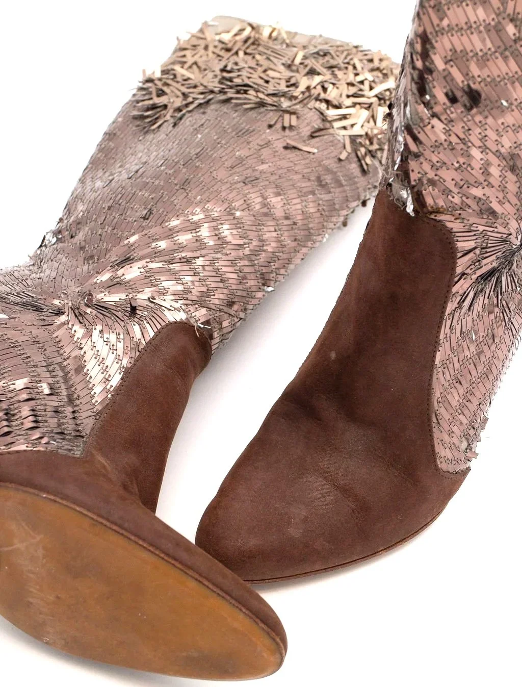 Rene Caovilla Shimmery Sequin Boots (35), image 5