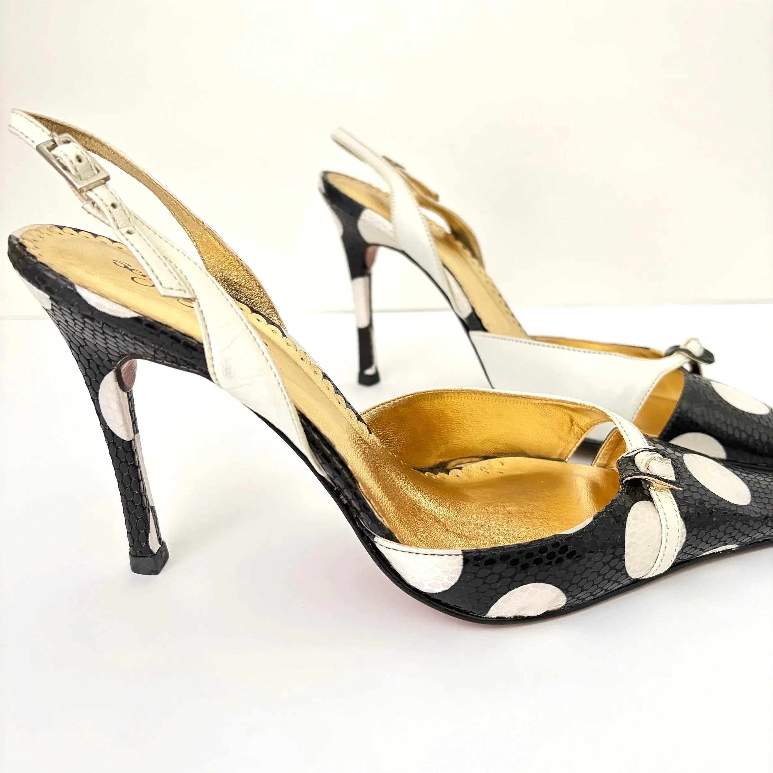 Vtg Brazilian Polka Dot Pointed Heel (10) — image 3