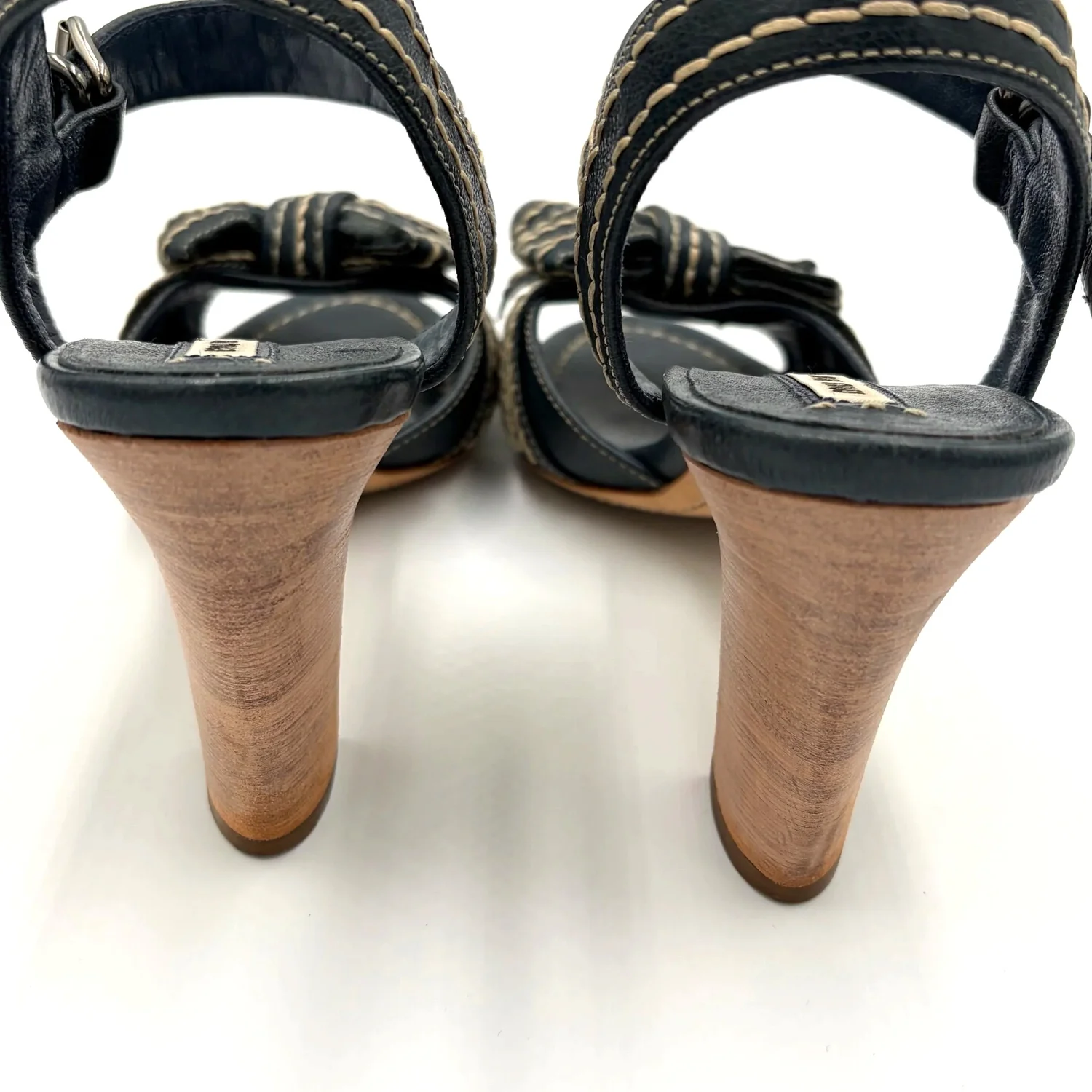 Miu Miu Blue Stitched Heel (39)