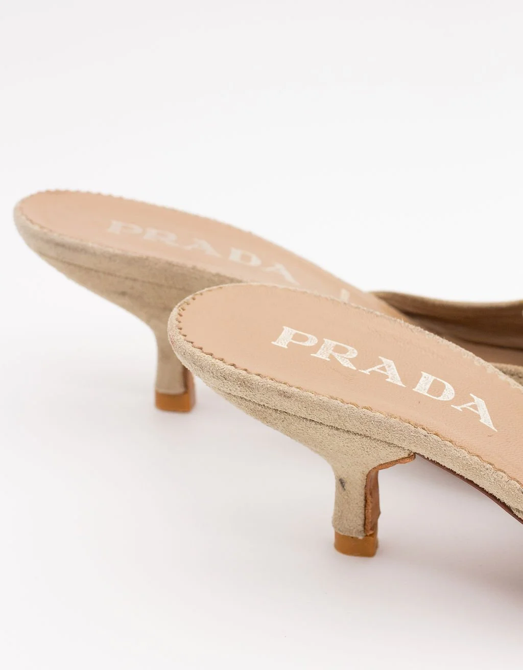 Y2K Suede Metal Knotted Prada Mules (37), image 4