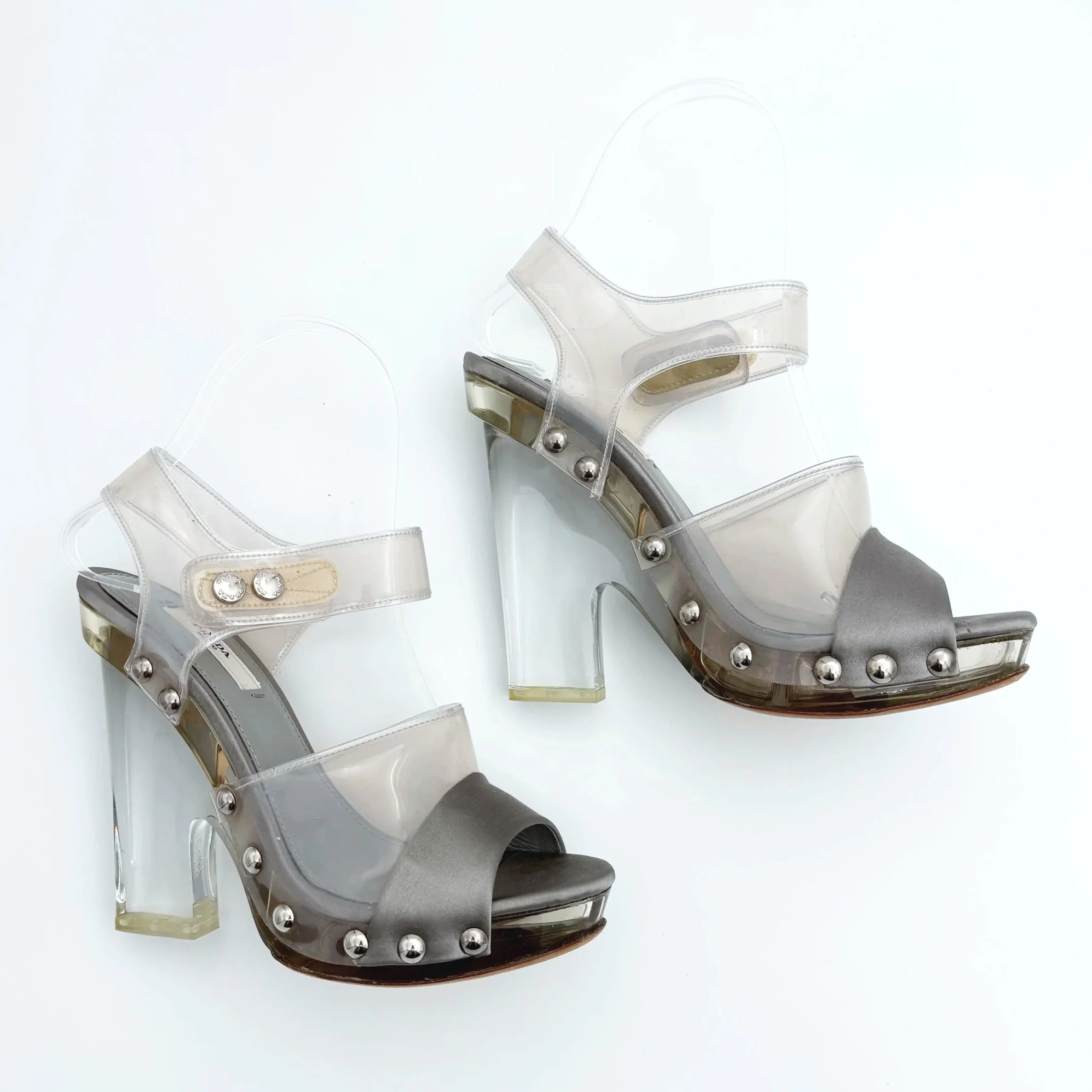 Prada Grey Acrylic and PVC Heels (36.5) — image 7