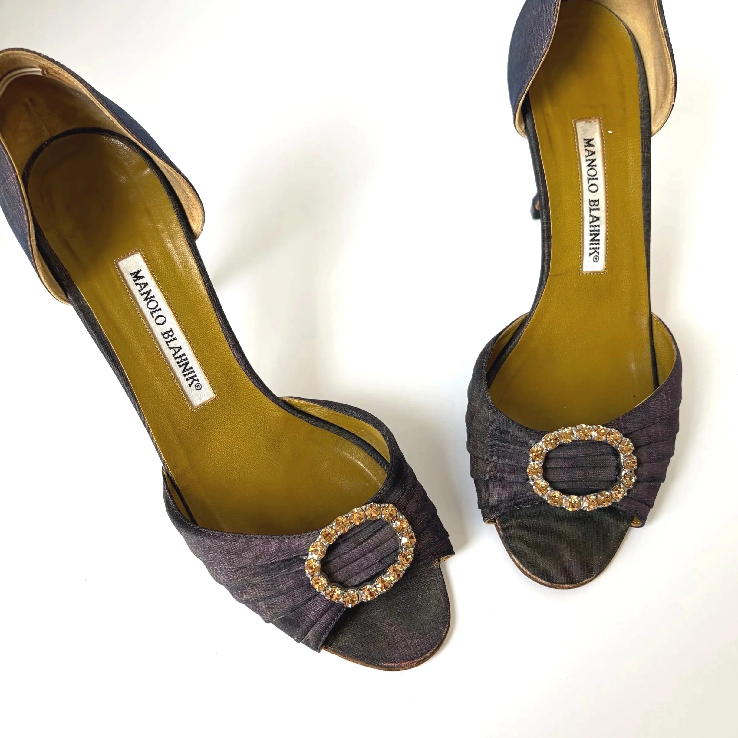 Vtg Manolo Blahnik Sedaraby D'Orsay peep-toe heels (39.5) — image 2