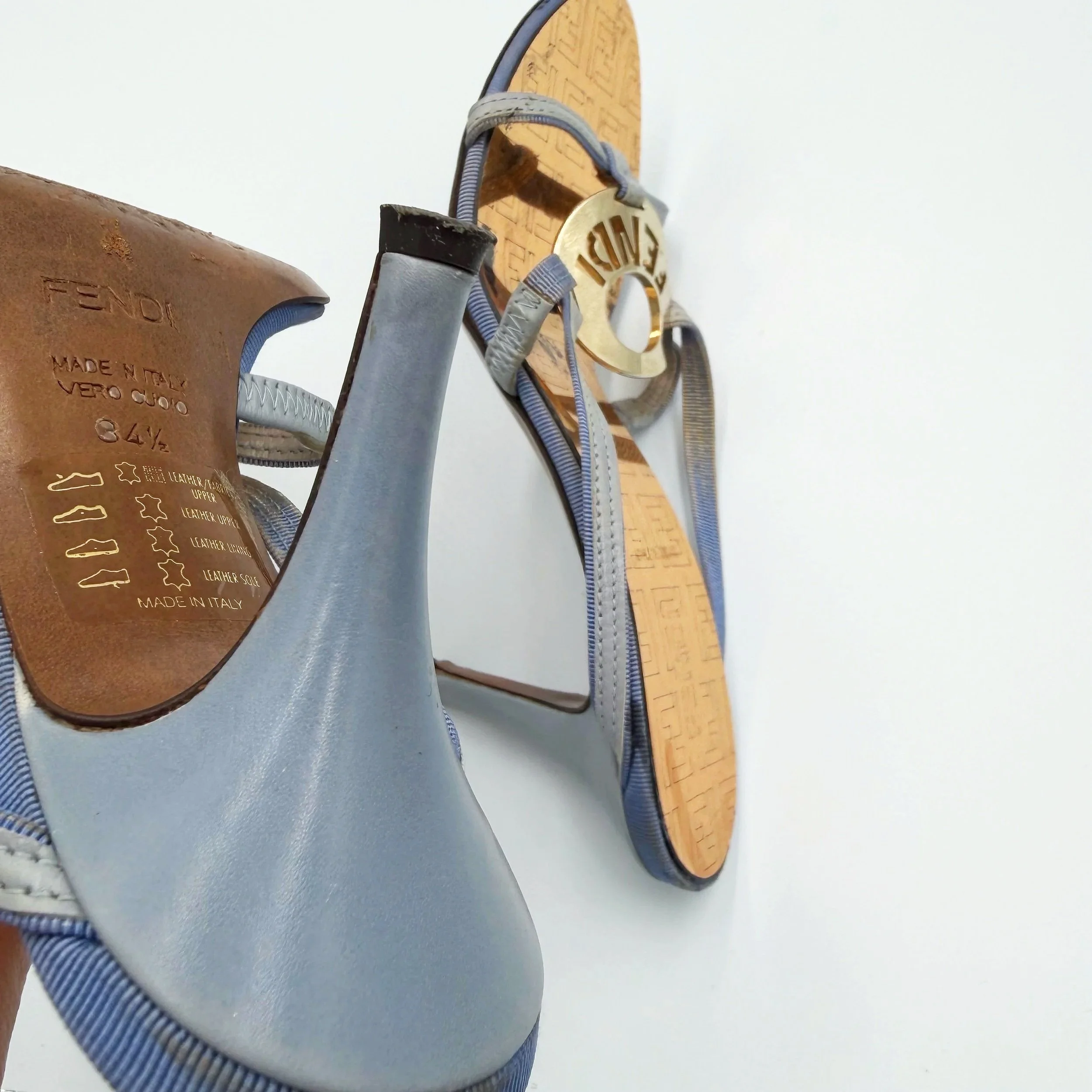 Lilac & Gold Fendi Heels (34.5) — image 4