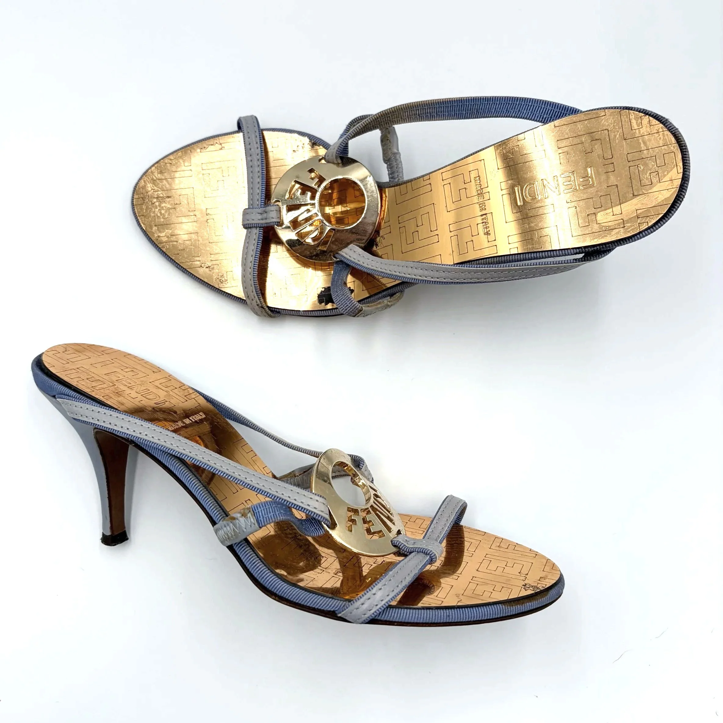 Lilac & Gold Fendi Heels (34.5) — image 3
