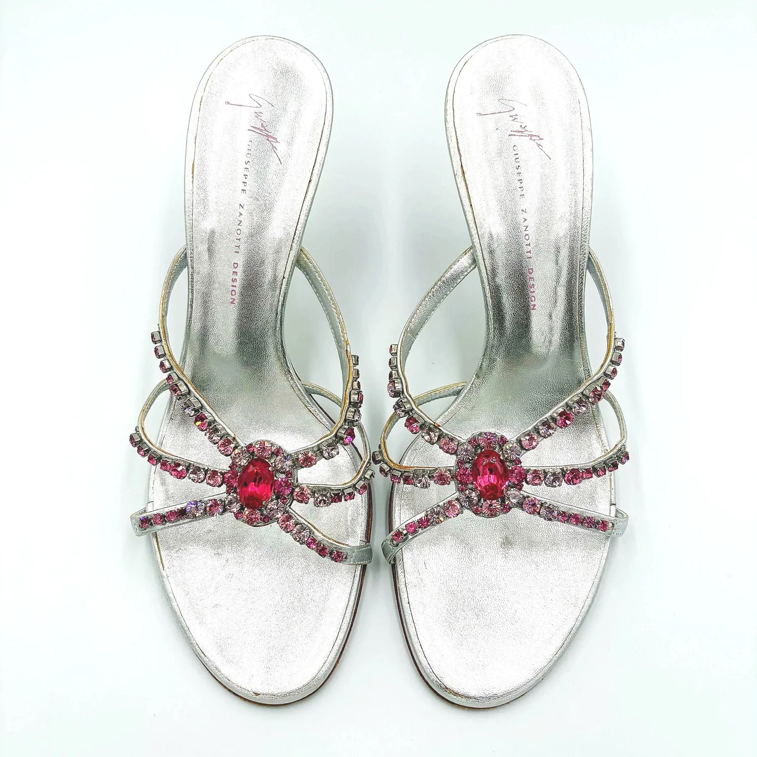 Giuseppe Zanotti Crystal Embellished Silver Mules (39)