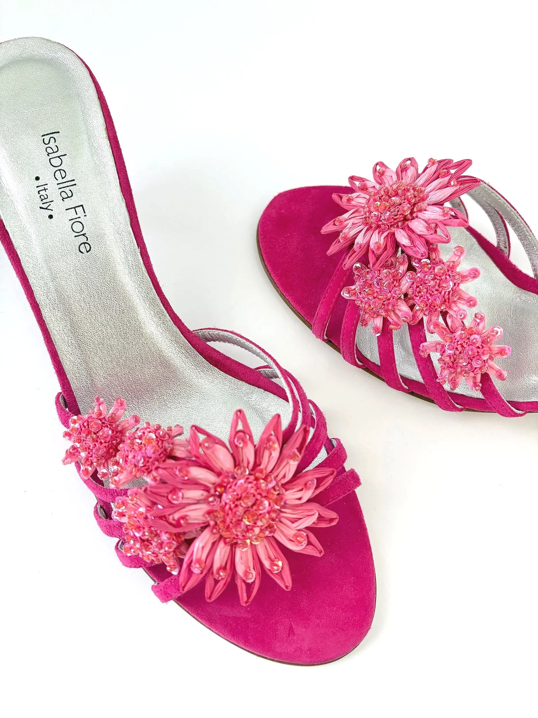 Vtg Isabella Fiore Pink Floral Heels (8.5) — image 2