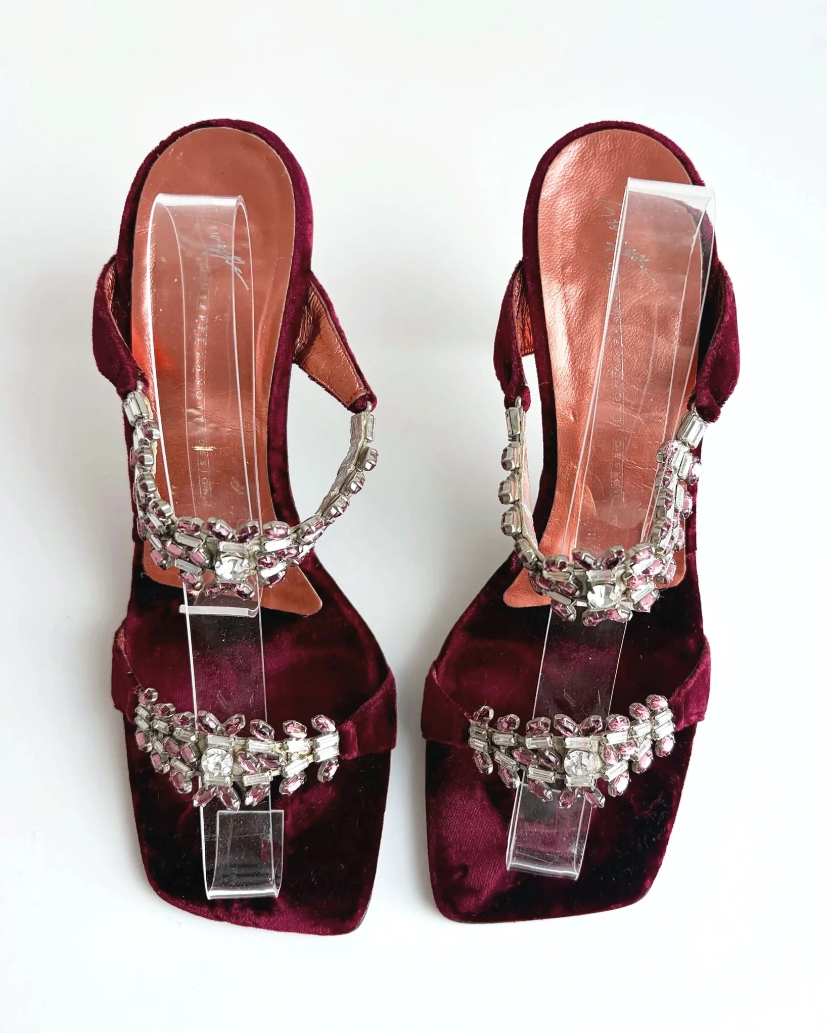 Pink Rhinestoned Velvet Giuseppe Zanotti Heels (37.5) — image 5