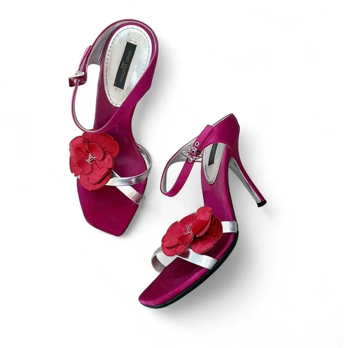 Louis Vuitton Magenta Flower Heels (35.5)