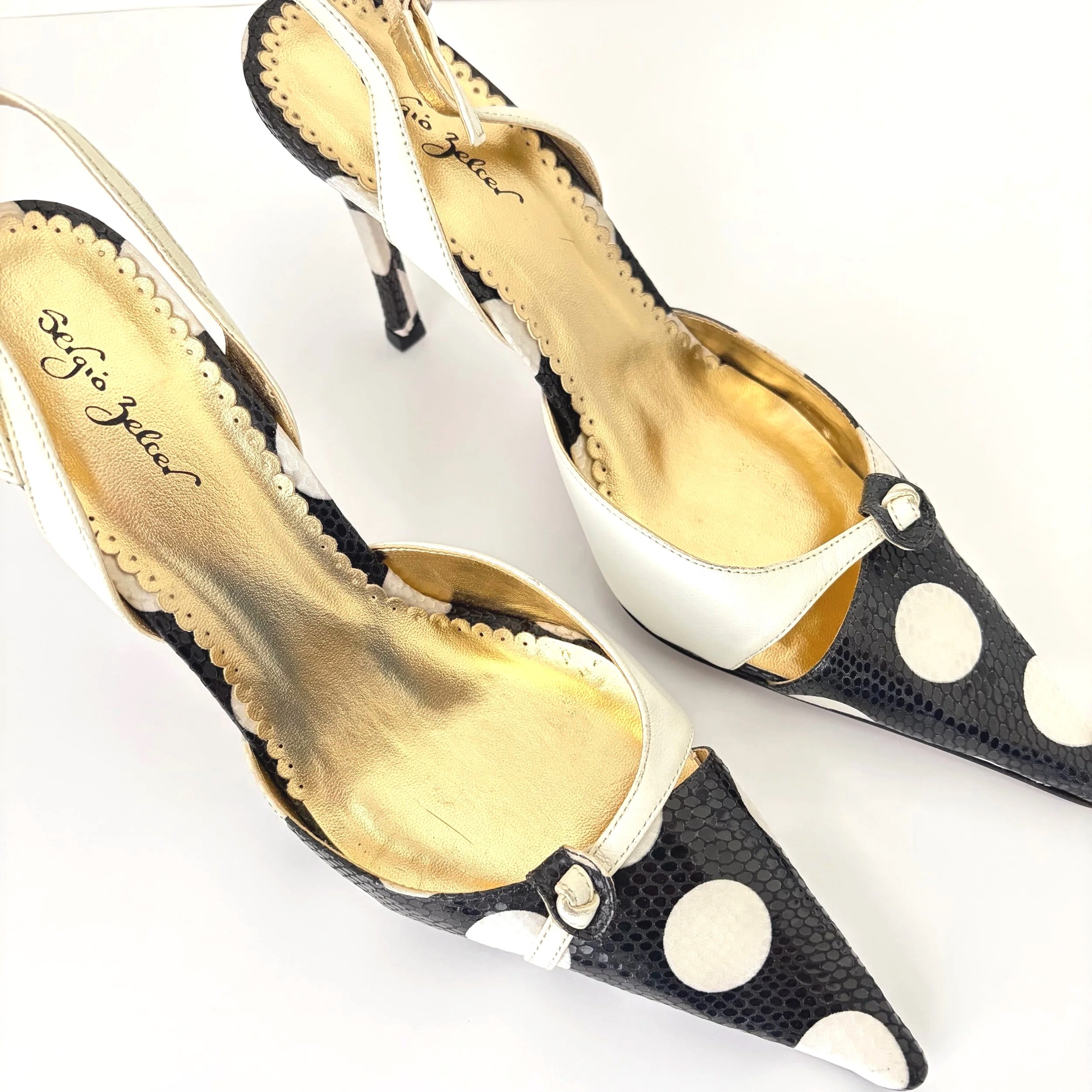 Vtg Brazilian Polka Dot Pointed Heel (10) — image 2