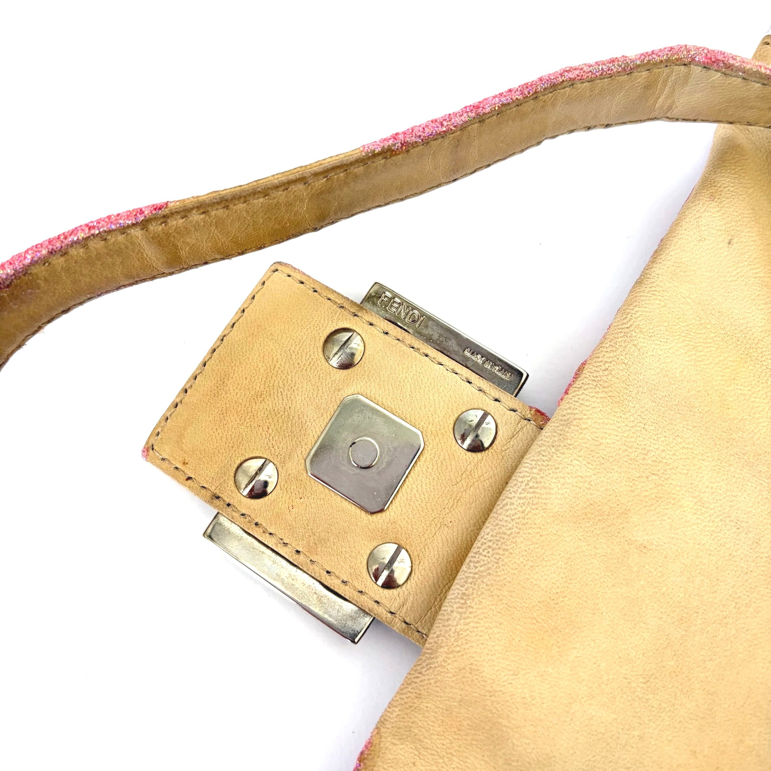 Rare Glittery Pink Floral Lace Fendi Baguette — image 12