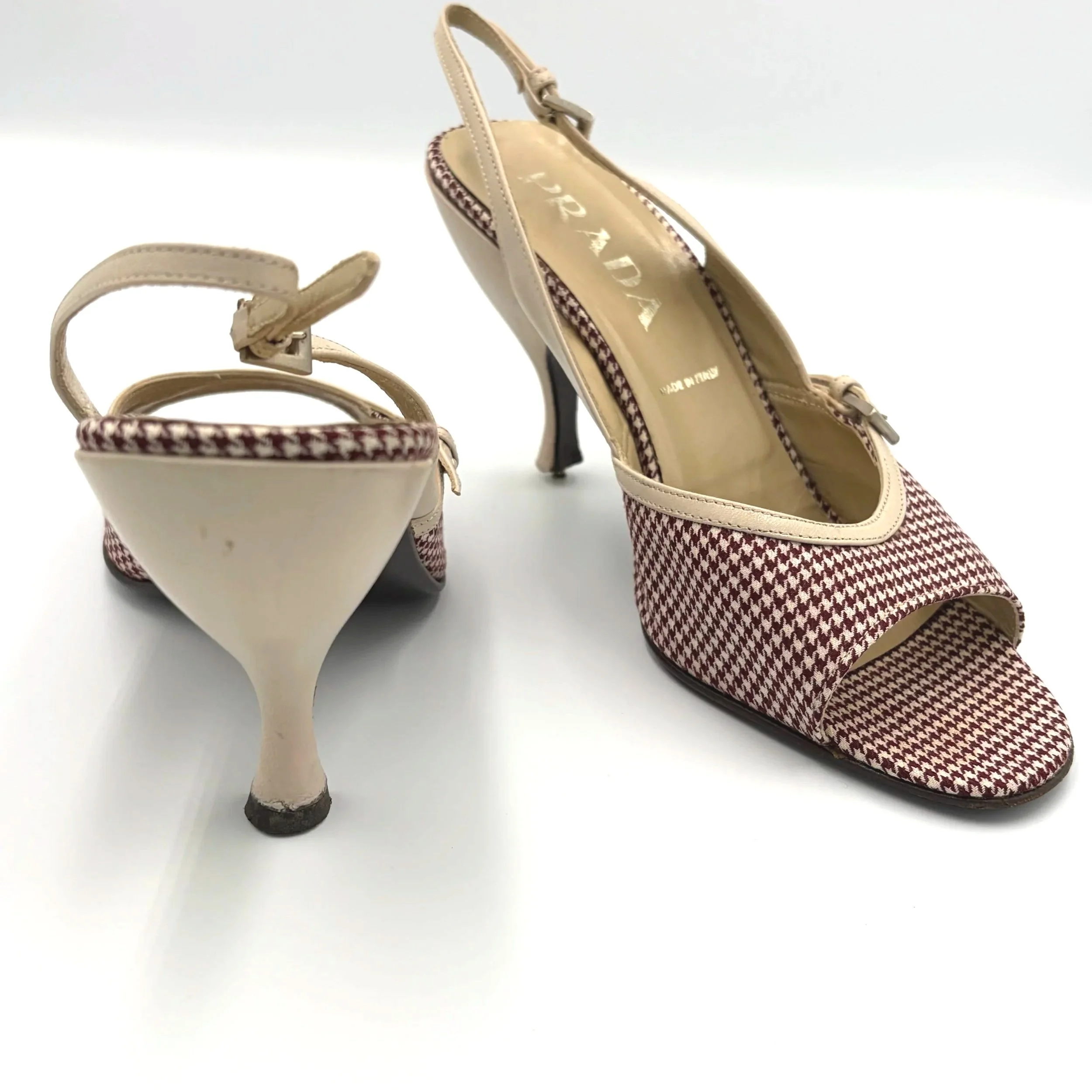Prada 97' Houndstooth Burgundy Heel (37.5), image 3