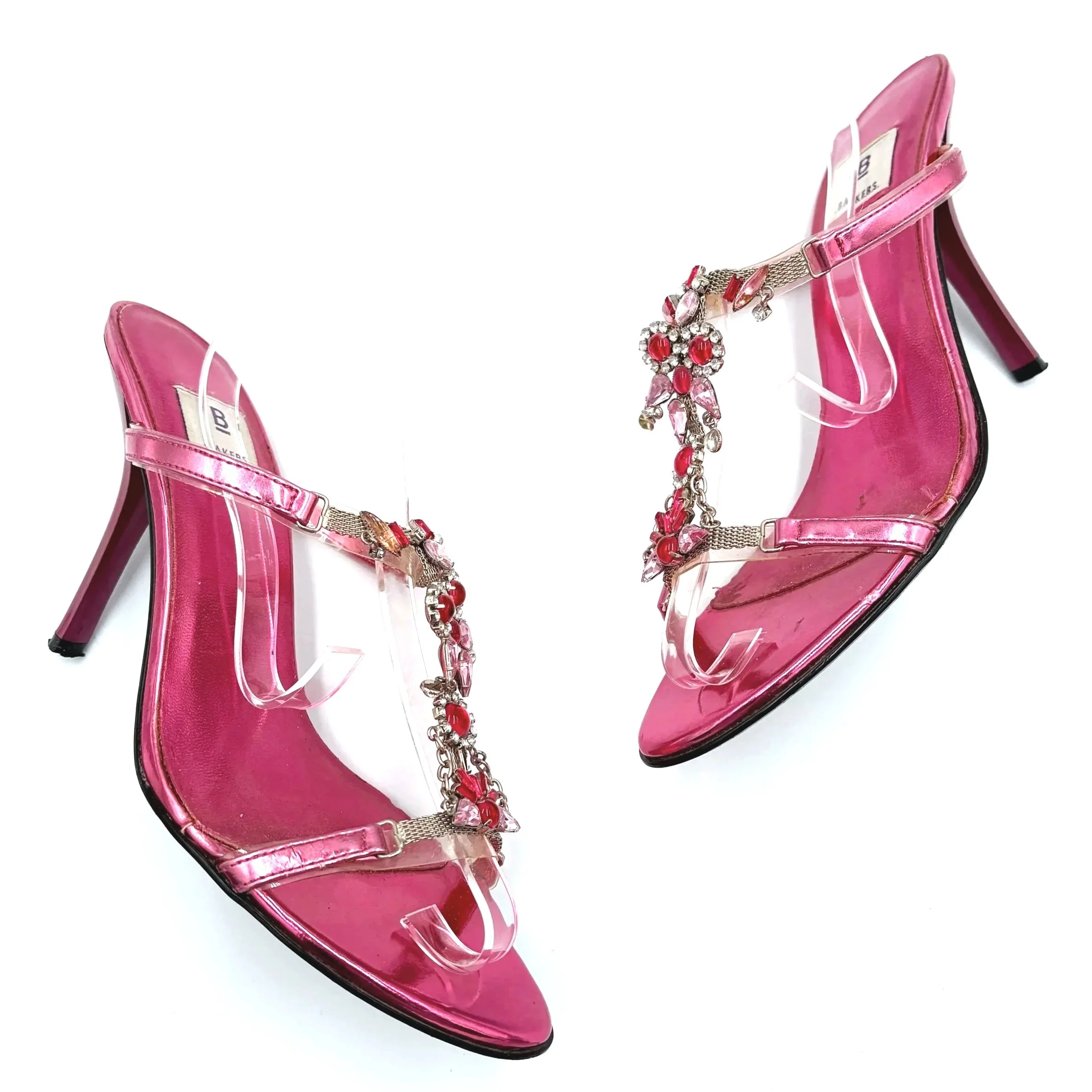 Gorgeous Pink Vintage Baker Jewel Heels (8.5), image 5
