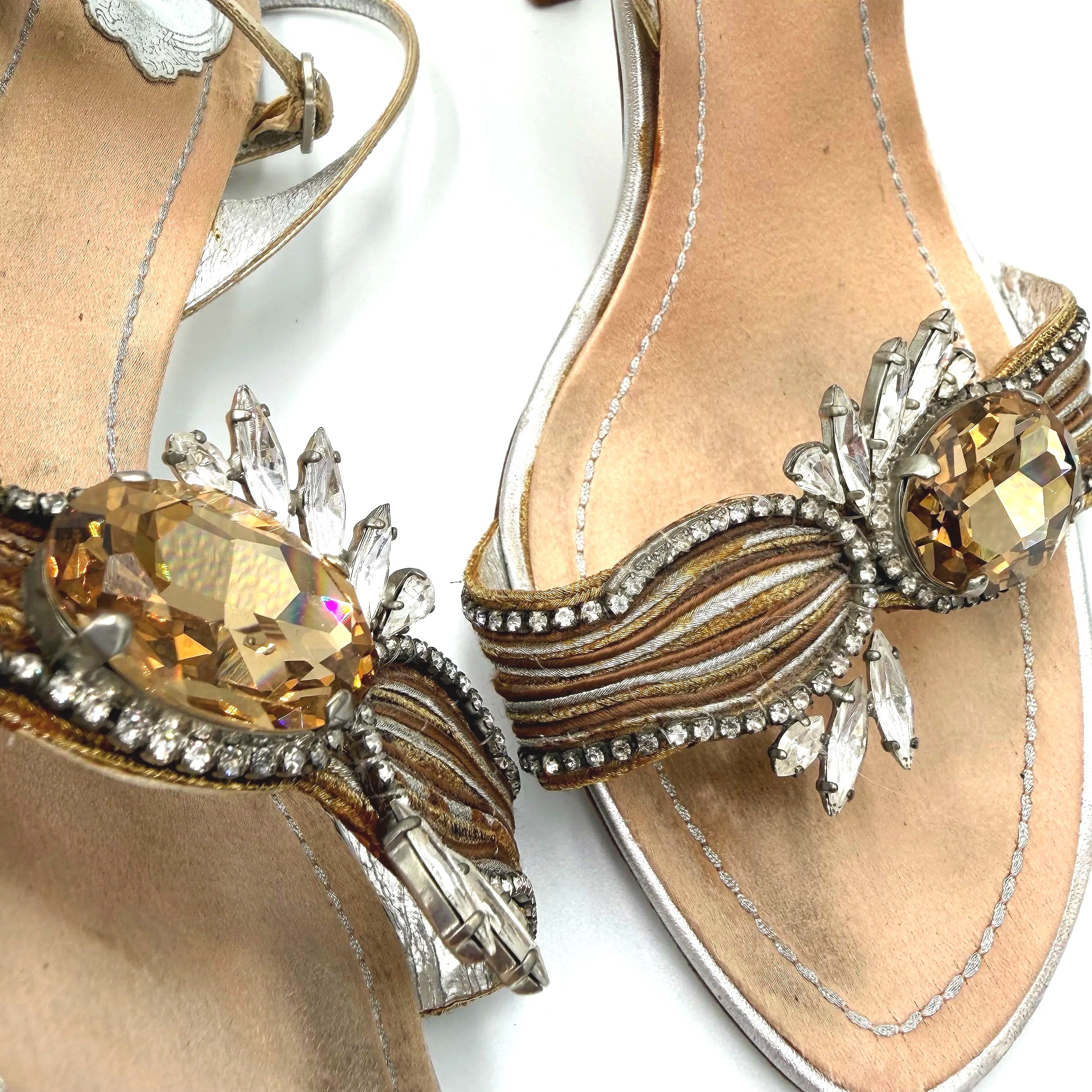Rene Caovilla Gold & Silver Gem Heels (36), image 5