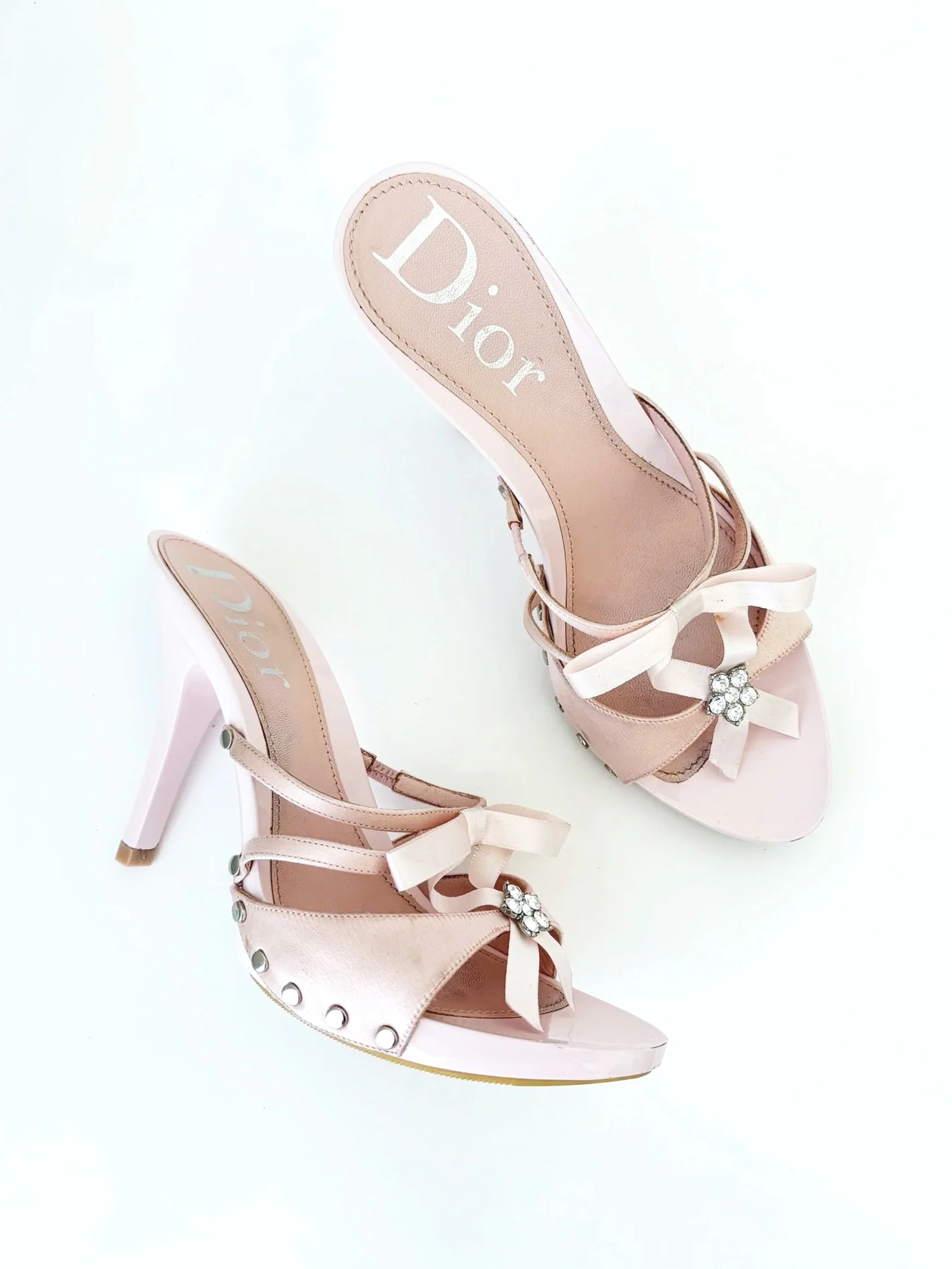 Vtg Dior Ballet Pink Bow Heels (38)