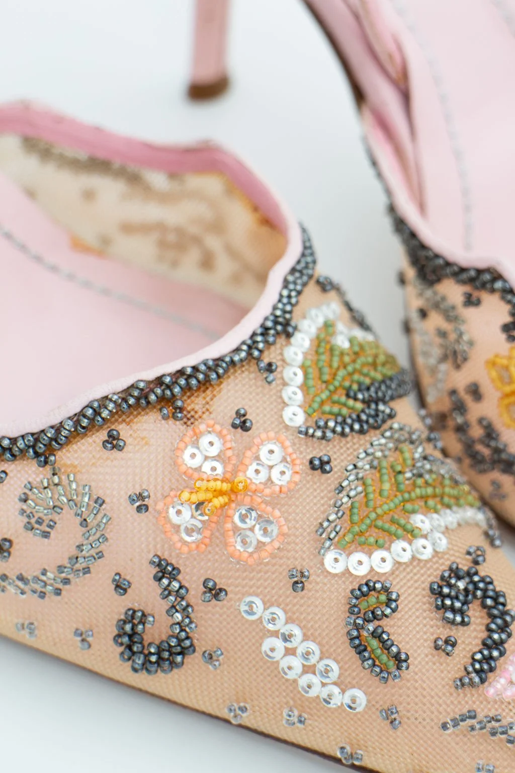 Rene Caovilla Beaded Pink Mules (35), image 3