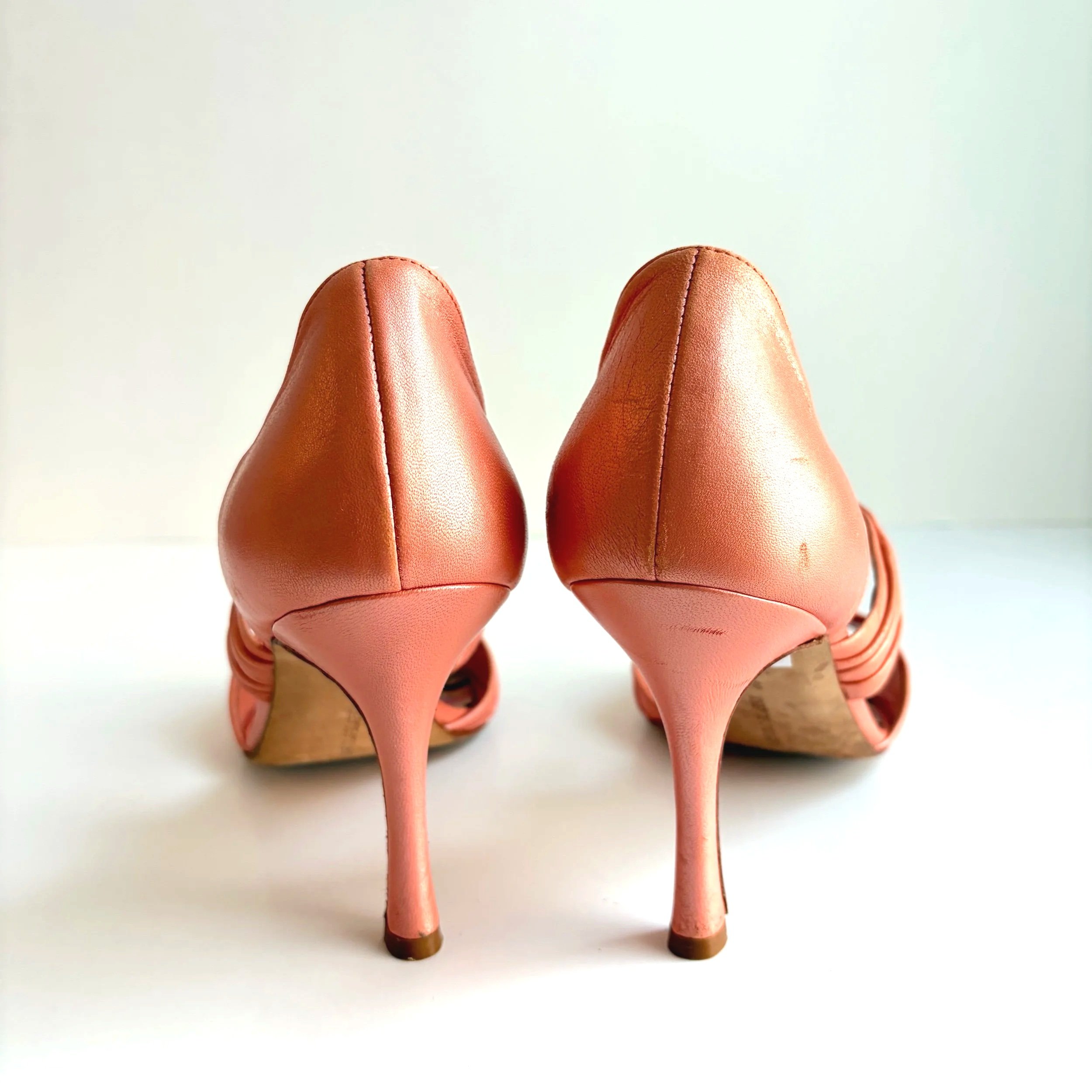 Vtg Coral Jeweled Manolos (39) — image 5