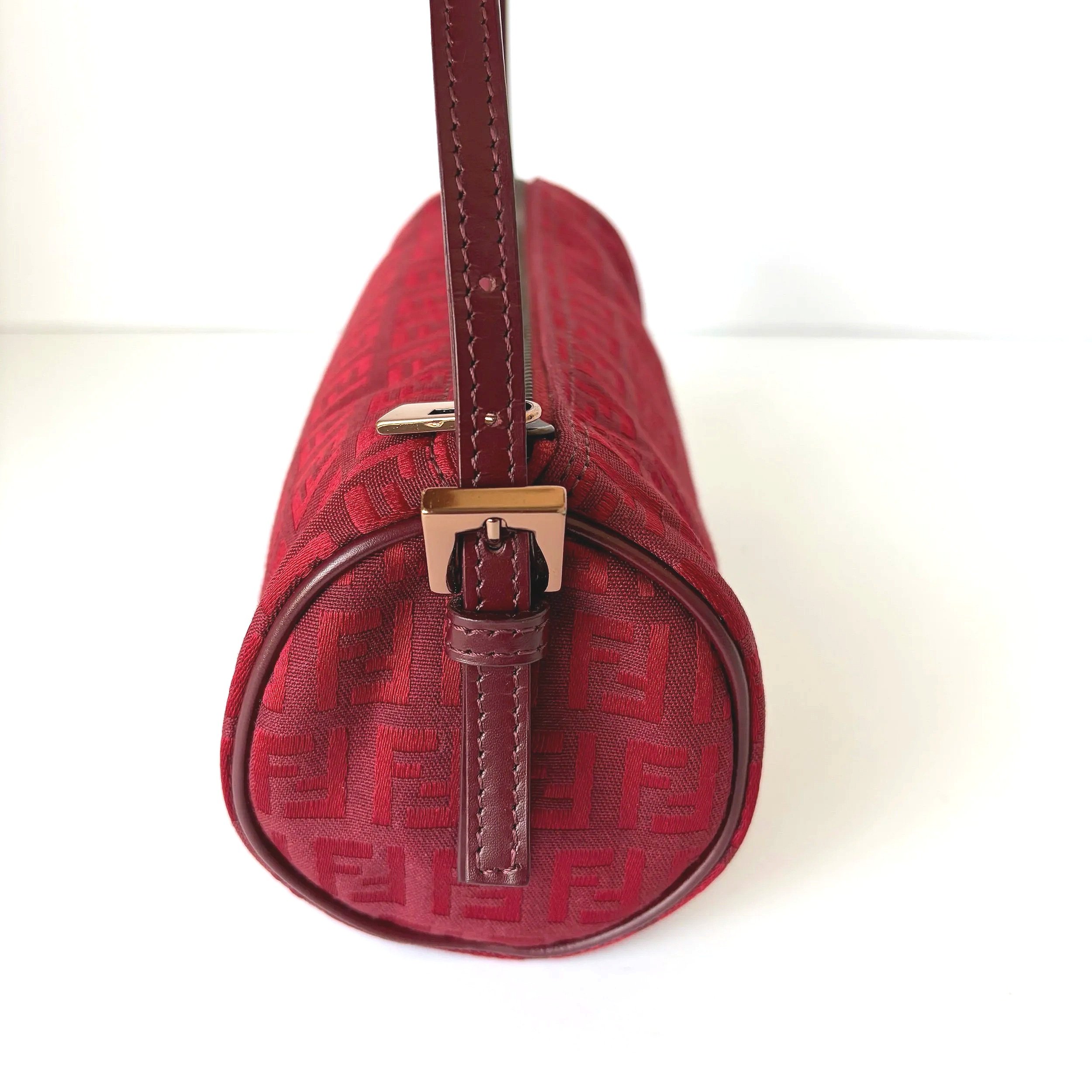 Vtg Red Fendi Barrel Mini Bag — image 6