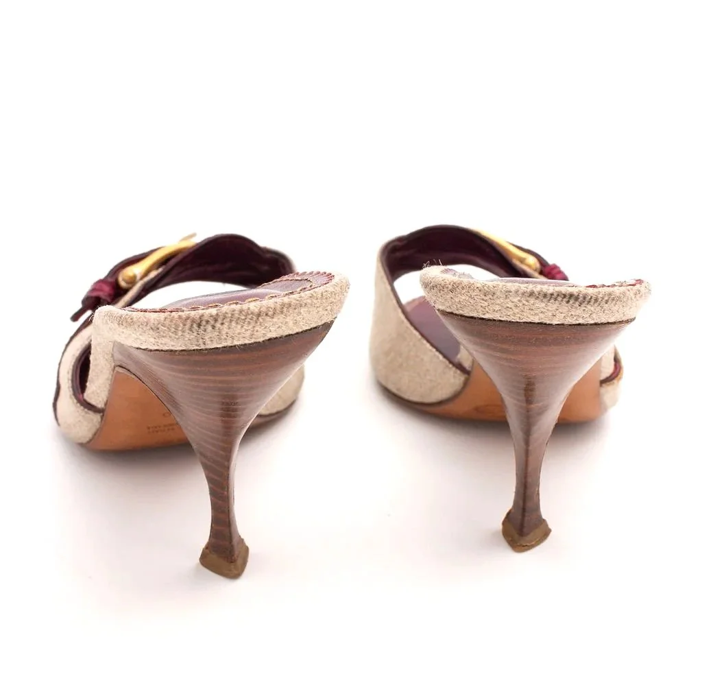 YSL Rive Gauche Crocodile Embossed Mules (40)