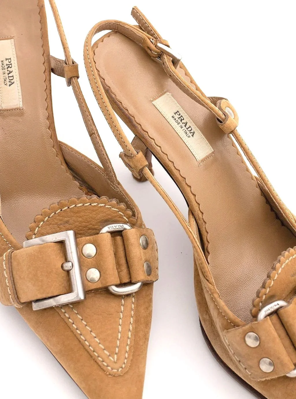 Y2K Prada Scallop Buckle Mules (36)