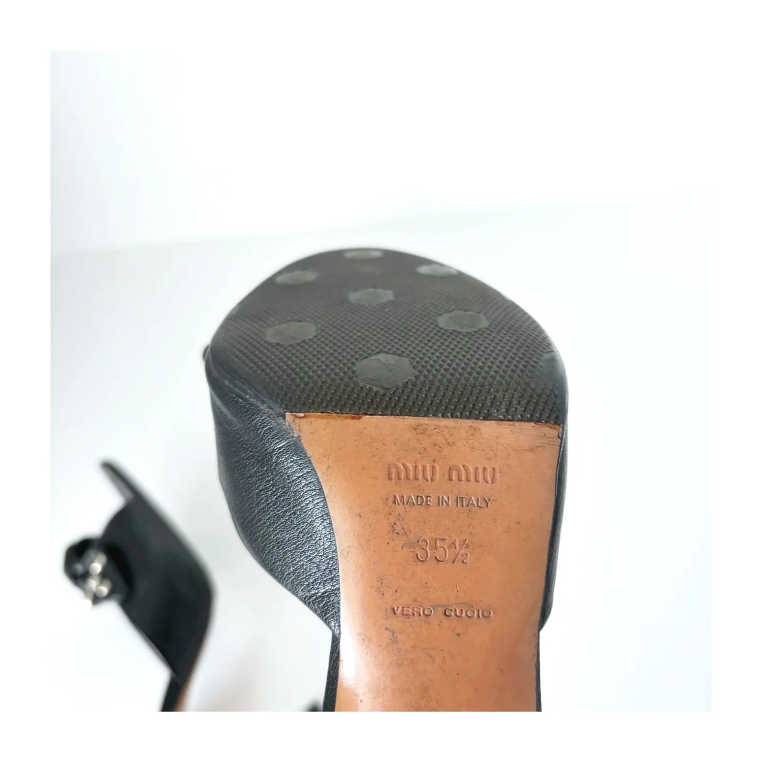 Black Miu Miu Rivet Heels (36.5)