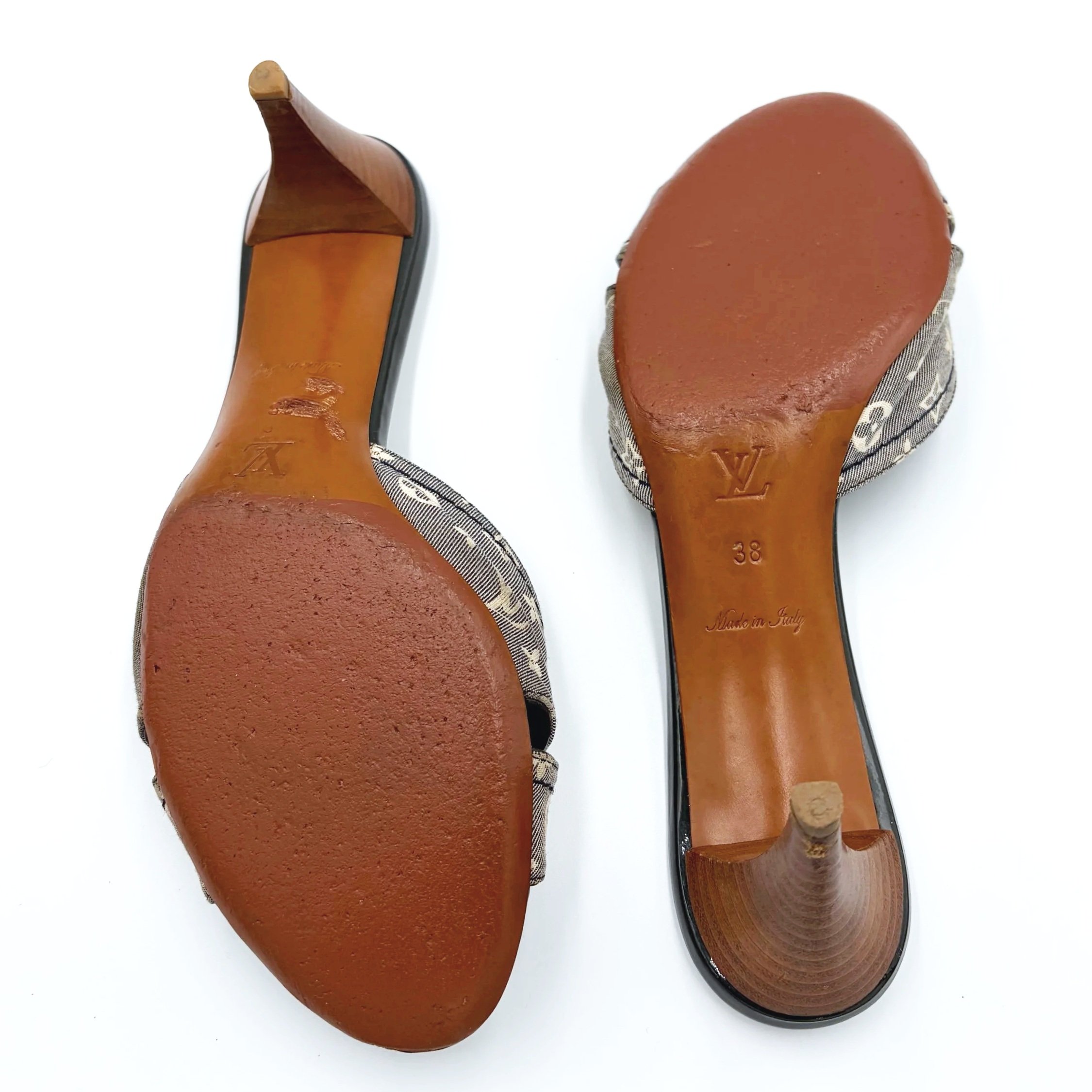 Louis Vuitton Lt.Grey Monogram Mules (38), image 4