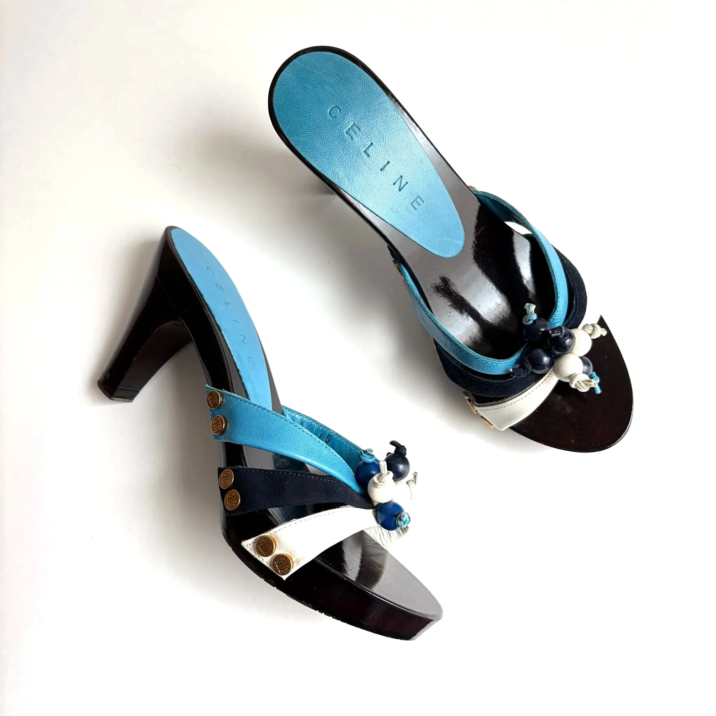 Vtg Celine Blueberry Heels (35)