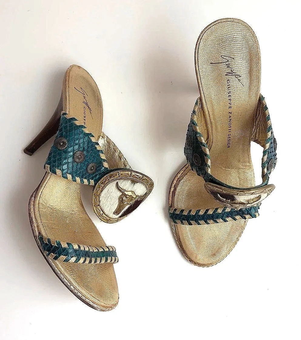 Teal Python Giuseppe Zanotti heels (36)