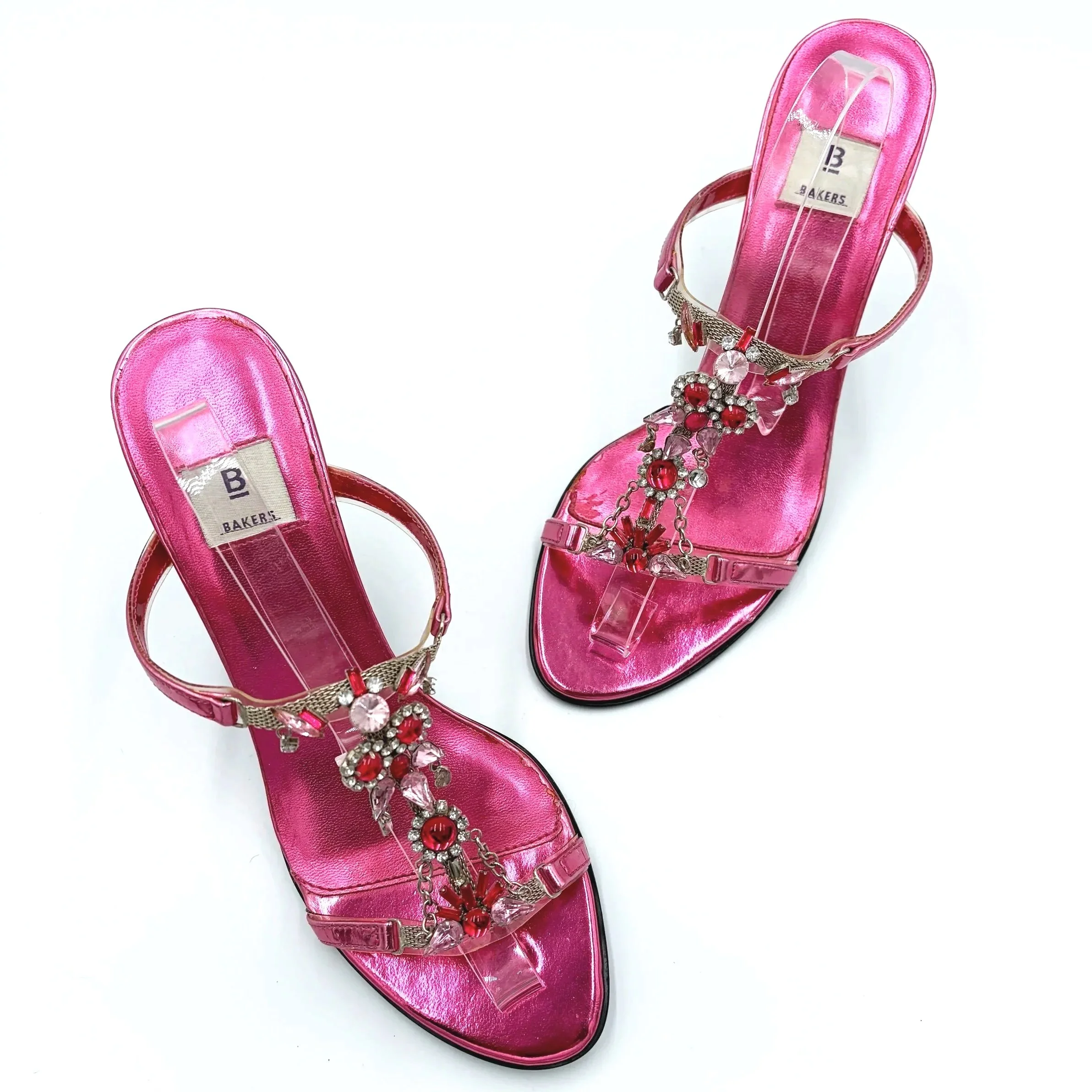 Gorgeous Pink Vintage Baker Jewel Heels (8.5), image 4