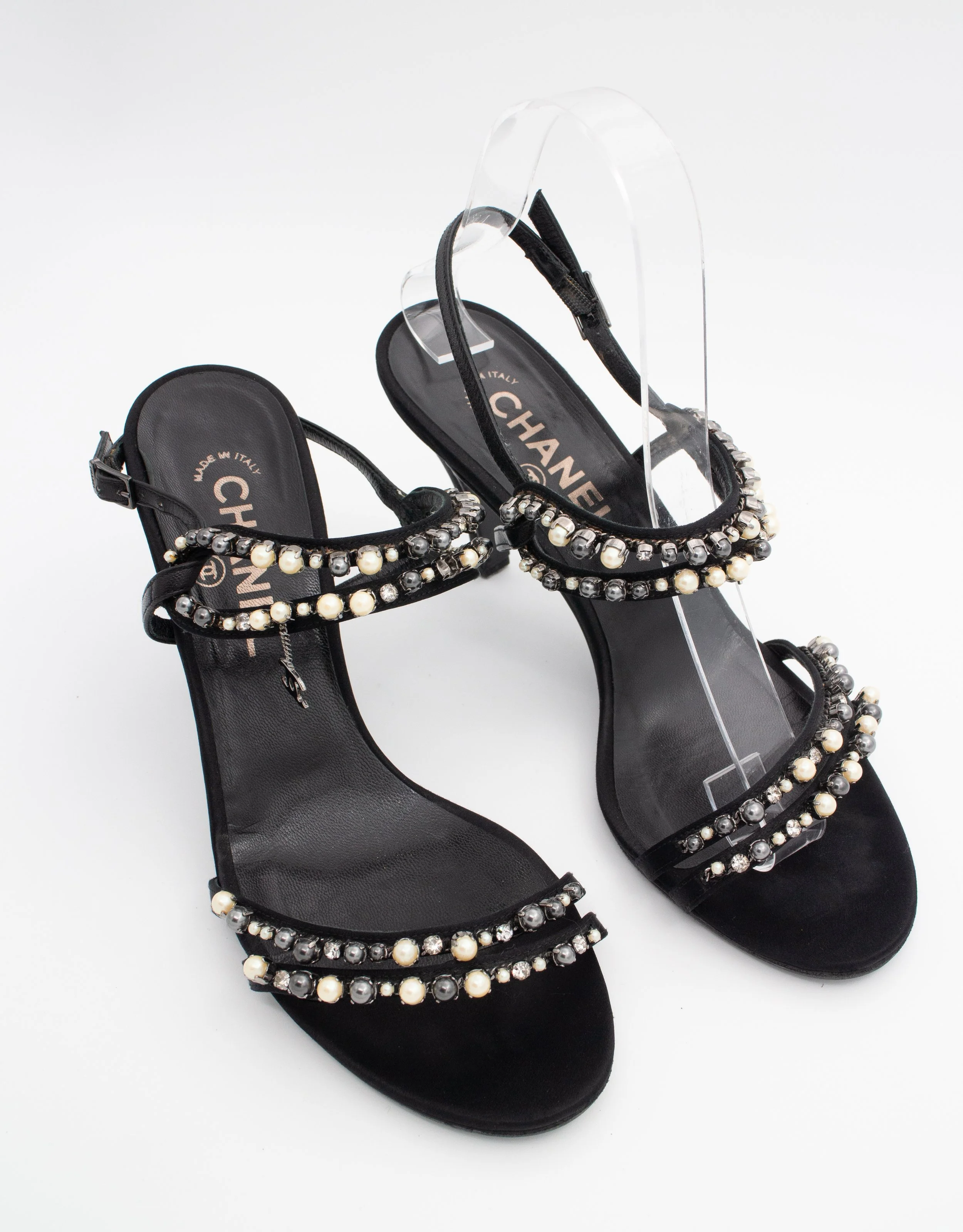Chanel Pearl & Crystal Heels (39), image 3