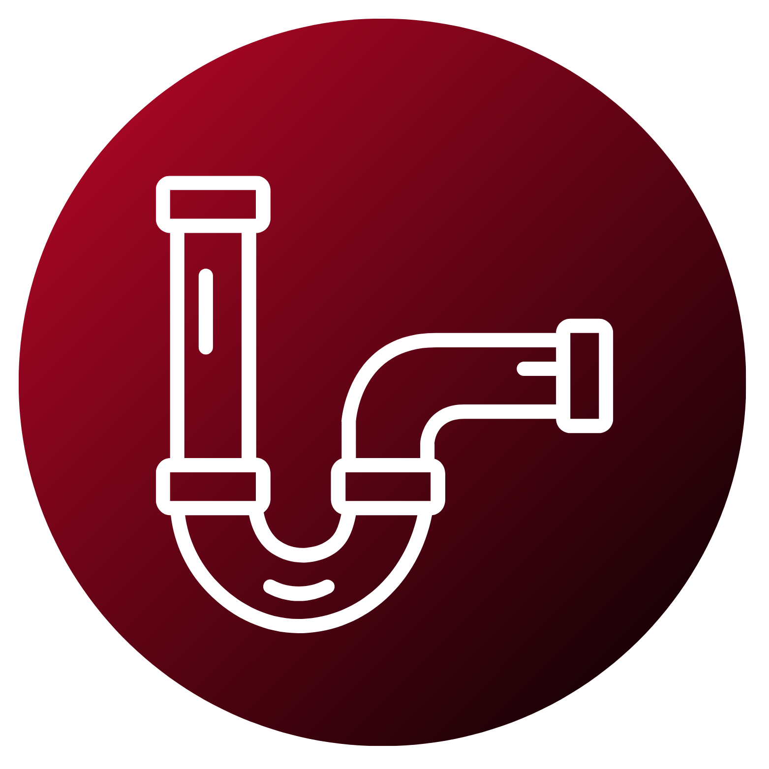 Outline of plumbing pipe on black background