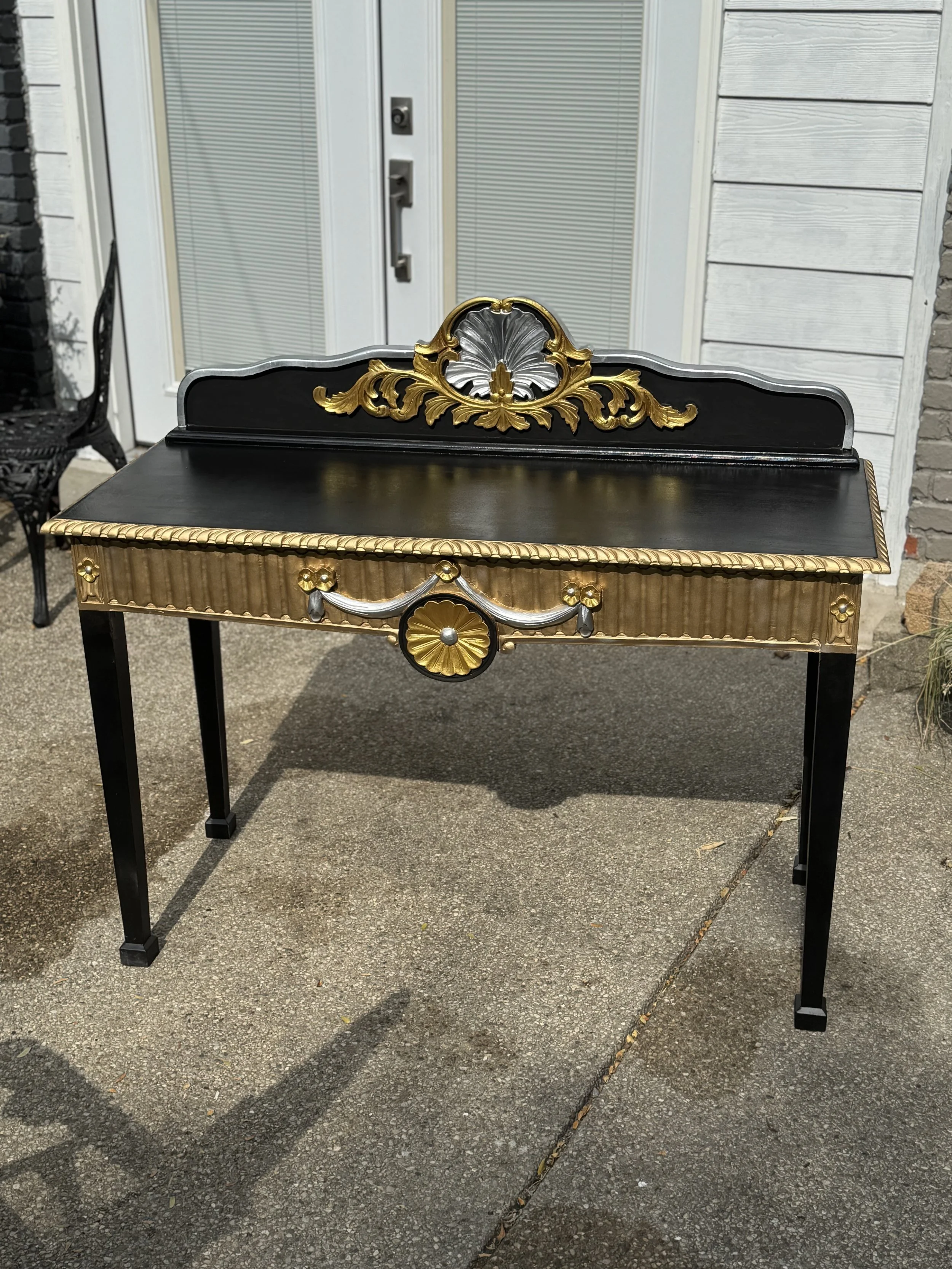 Black and gold desk