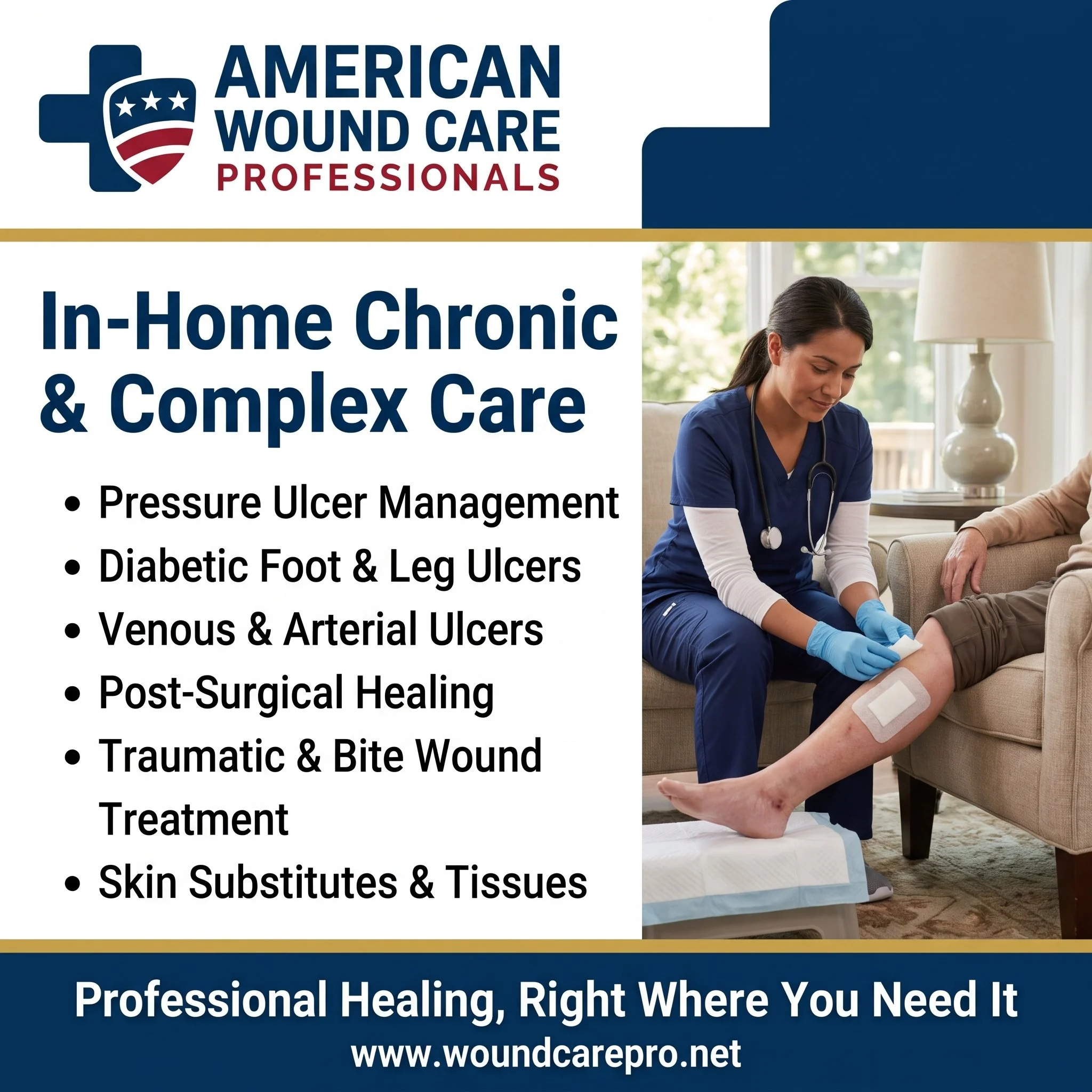 Accepted insurance logos for American Wound Care Professionals.