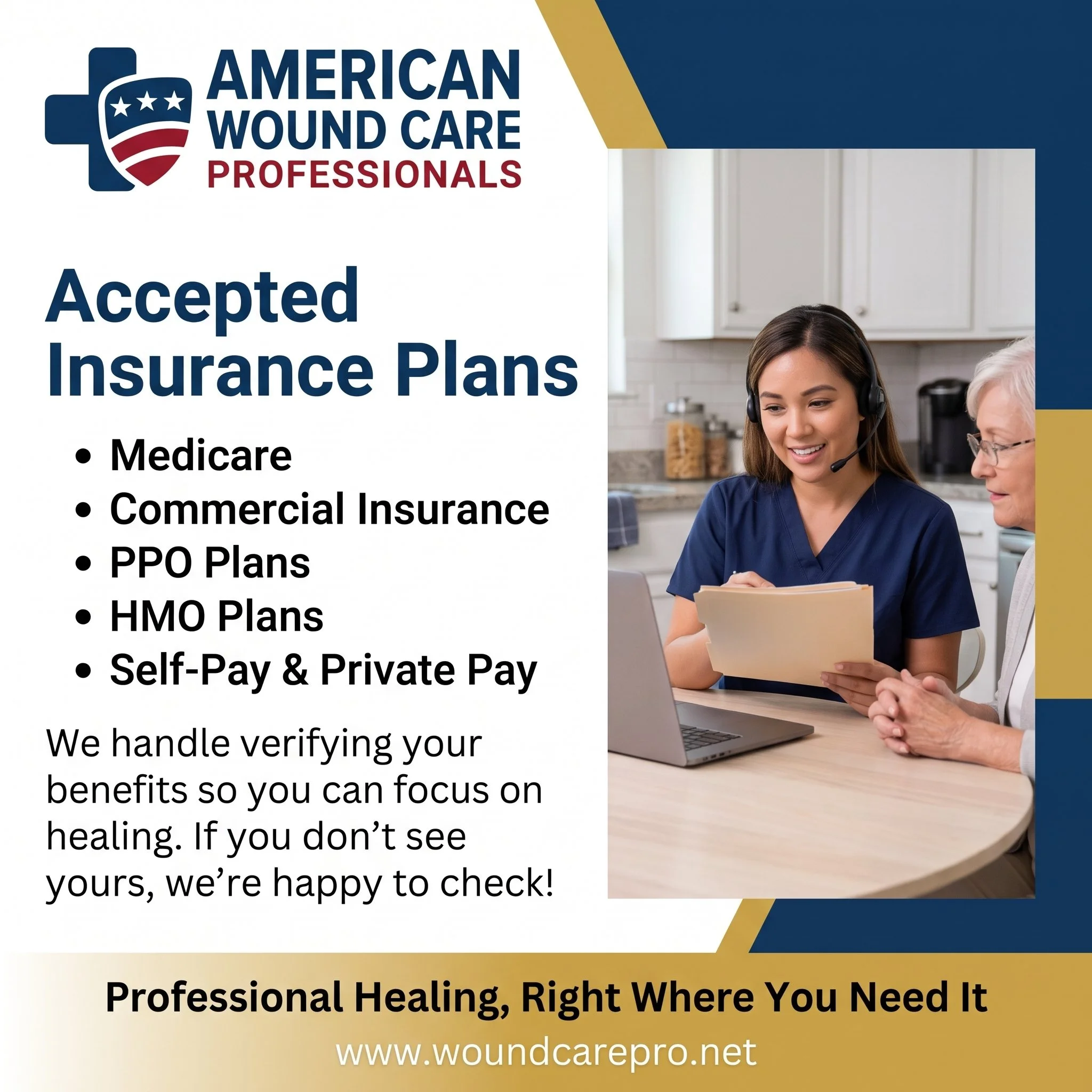 Call American Wound Care Professionals for home visit services