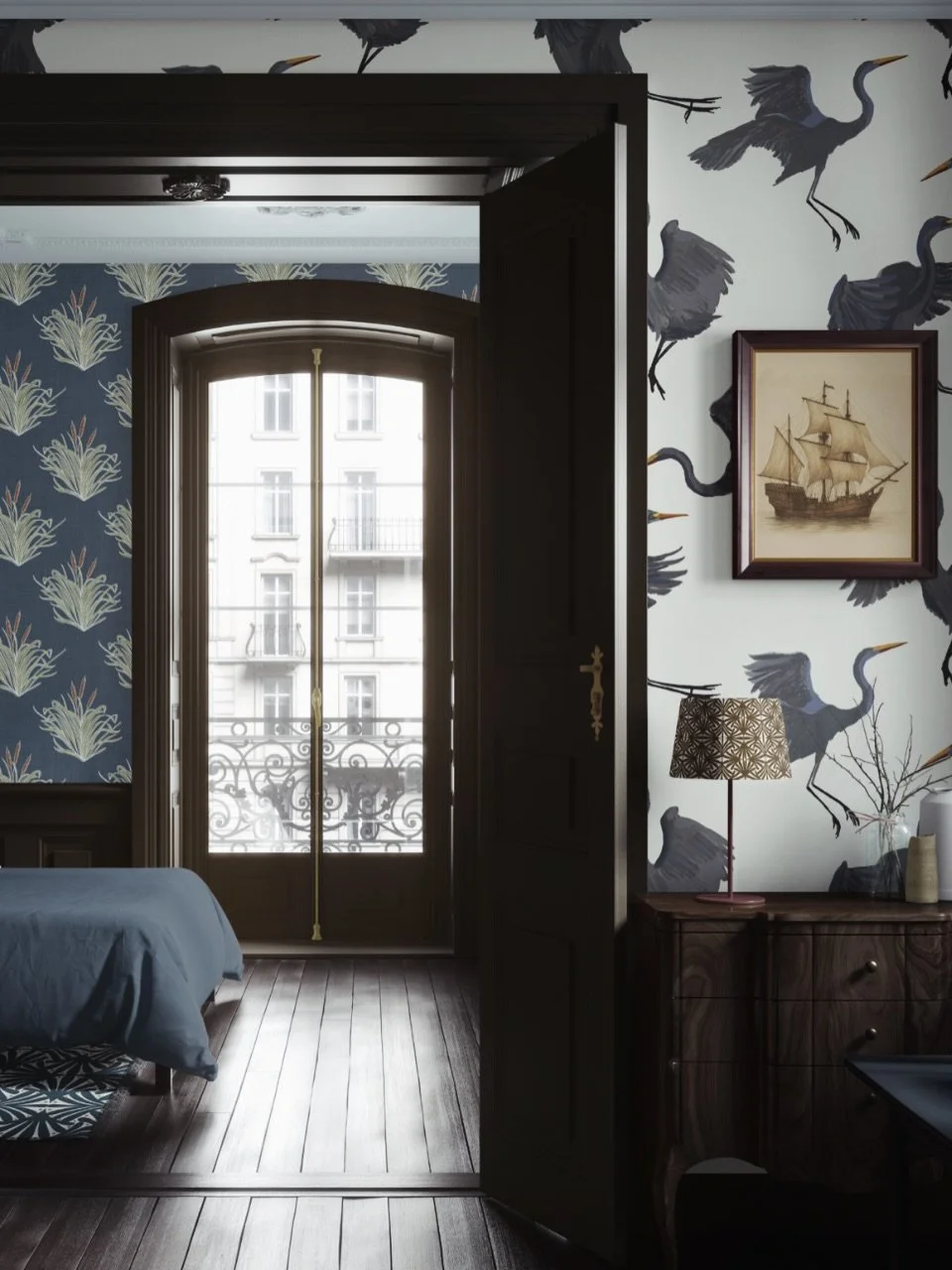 I&rsquo;m no interior designer but it was fun to play around with this mockup by @creatsyofficial and see what this blue egret pattern could look like in different ways. The second mockup is by @theindoorsyproject 

#mockups #interiorspaces #wallpape