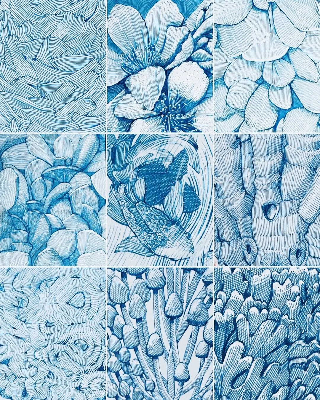 Thin Blue lines #inkdrawings #100dayproject