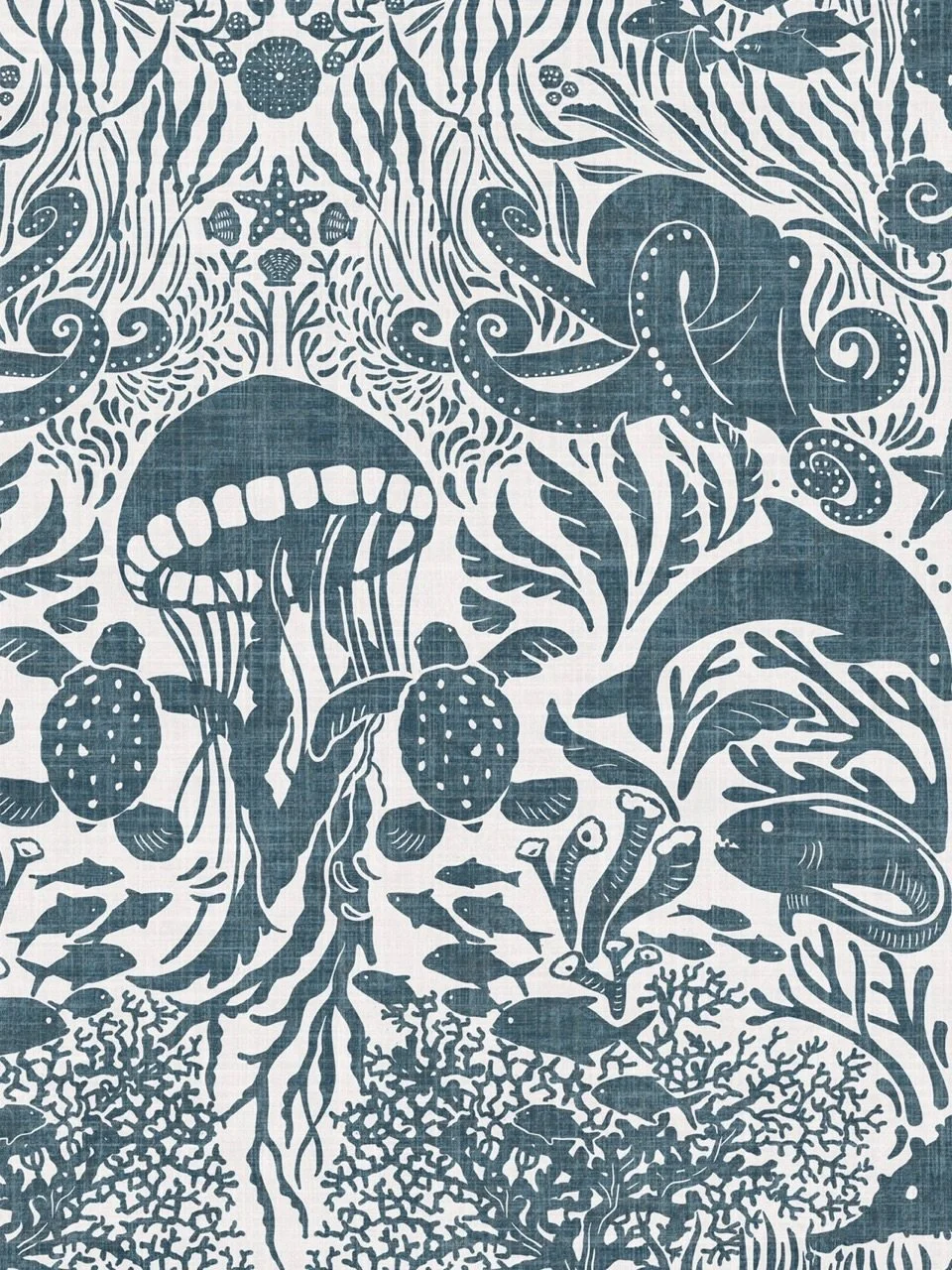 Another day, another challenge. This one is for the Modern Nautical Challenge on @spoonflower - Underwater Garden in Navy and White ID: 21793274 #spoonflowerchallenge #coastaldesign