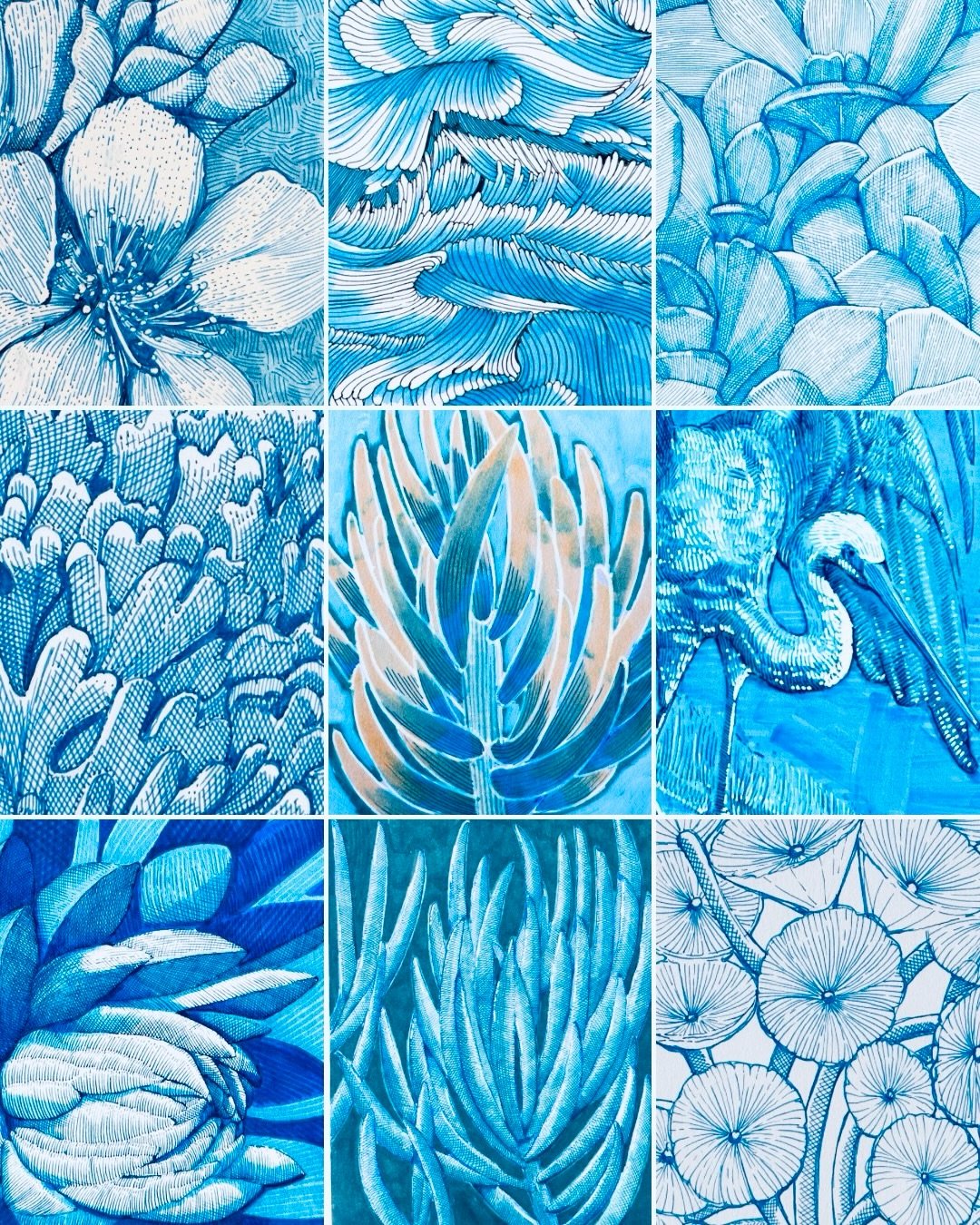 Blue Mood #inkdrawingart