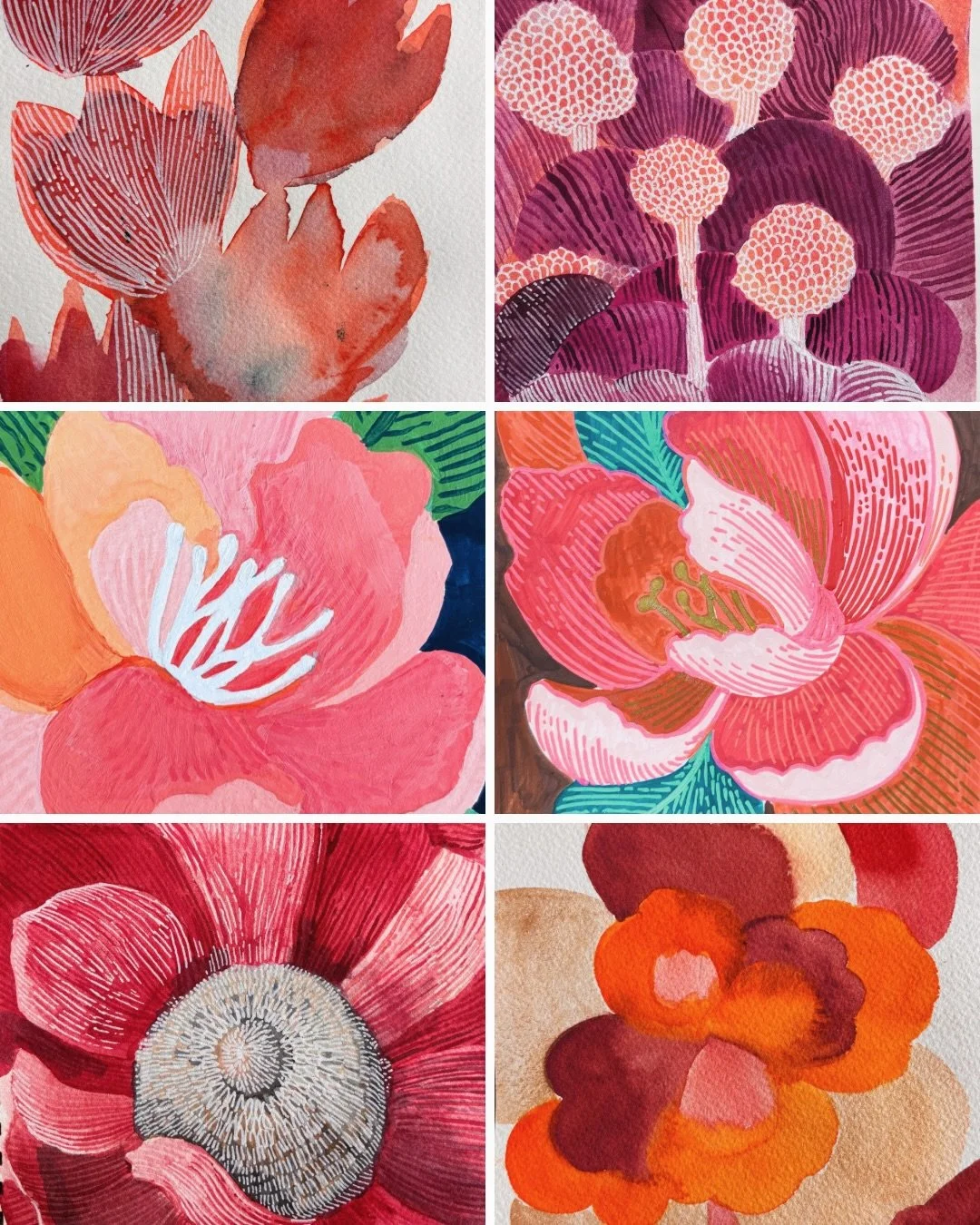 Adding a new dog to the family has made it much more challenging to find time everyday for making art. Still exploring these fun little watercolors and Summer peaches.🍑🎨