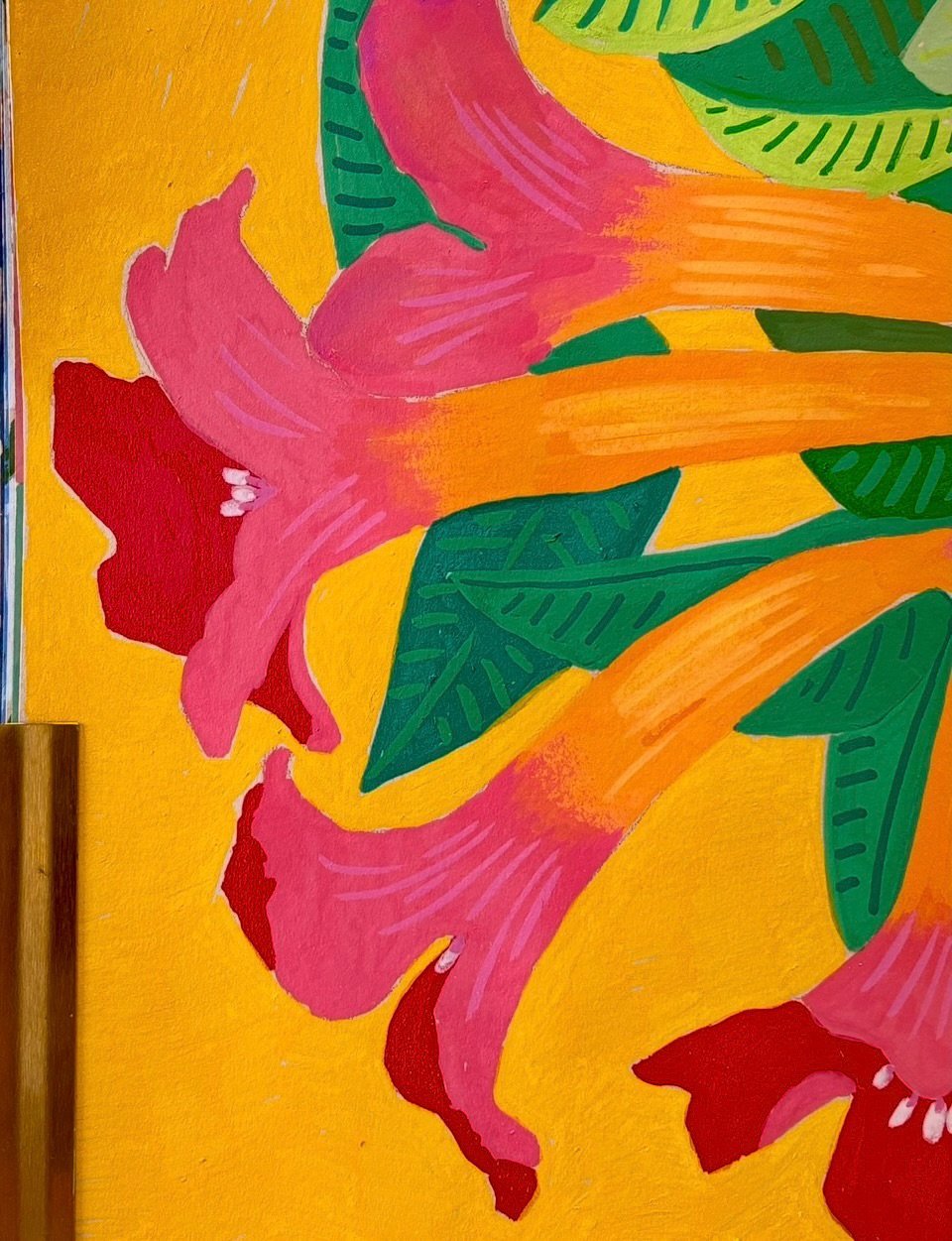 Plants I was painting this time last year #trumpetvines #acyrlics